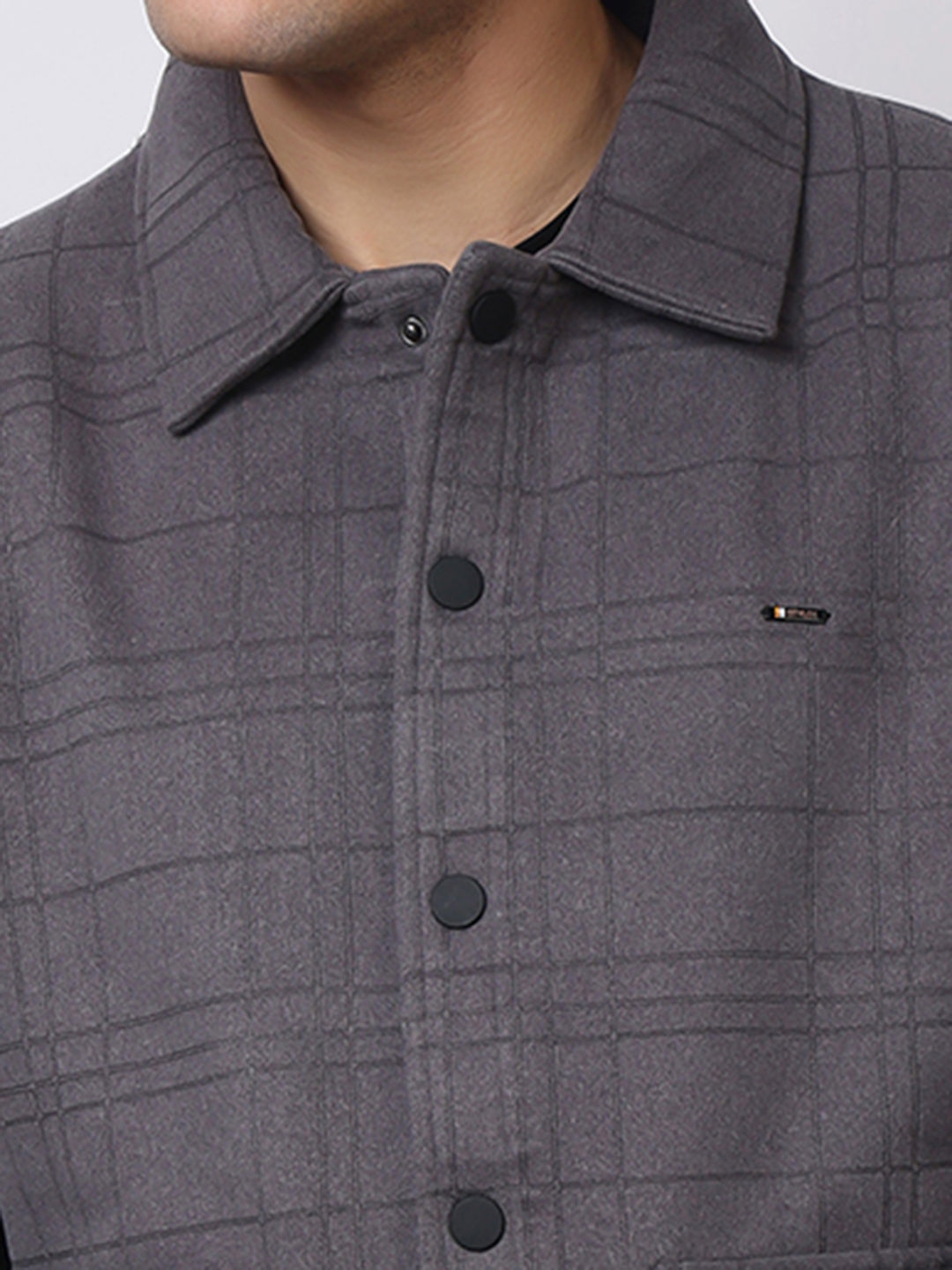 Stylox Men’s Checkered Winter Shacket – Warm Button-Down Fleece Jacket with Utility Pockets