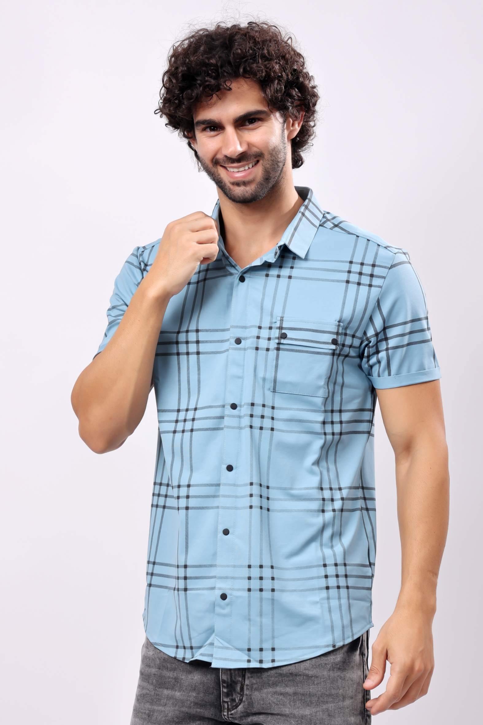 Stylox Half Sleeve Casual Check Shirt For Men - Stylox