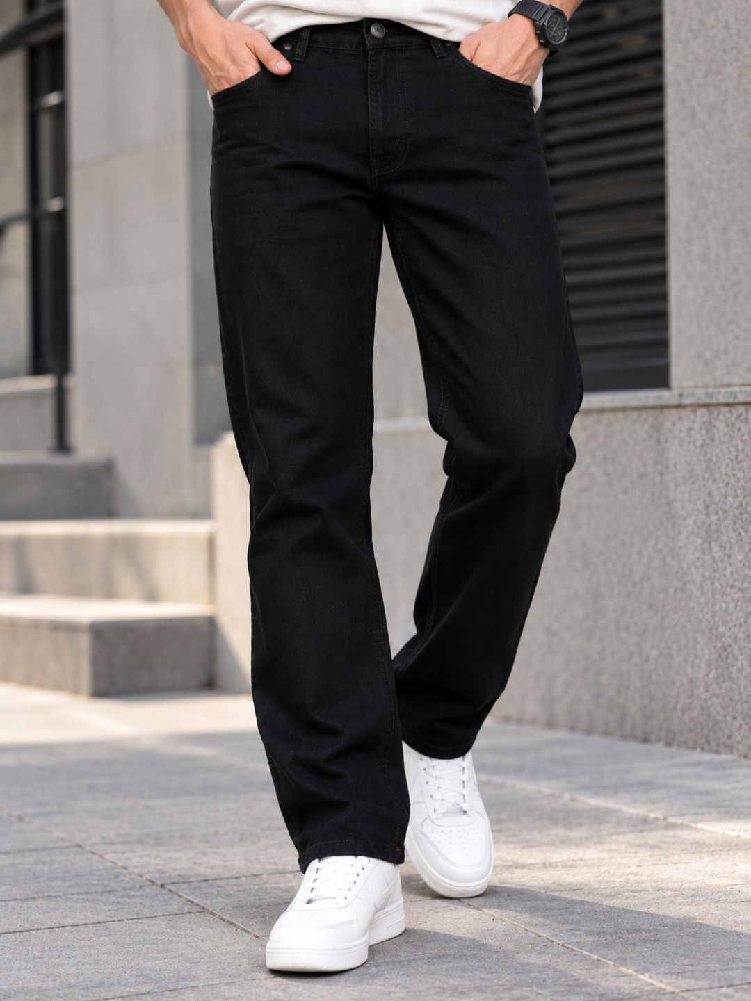 Stylox Men's Slim Fit Stretchable Solid Denim Jeans