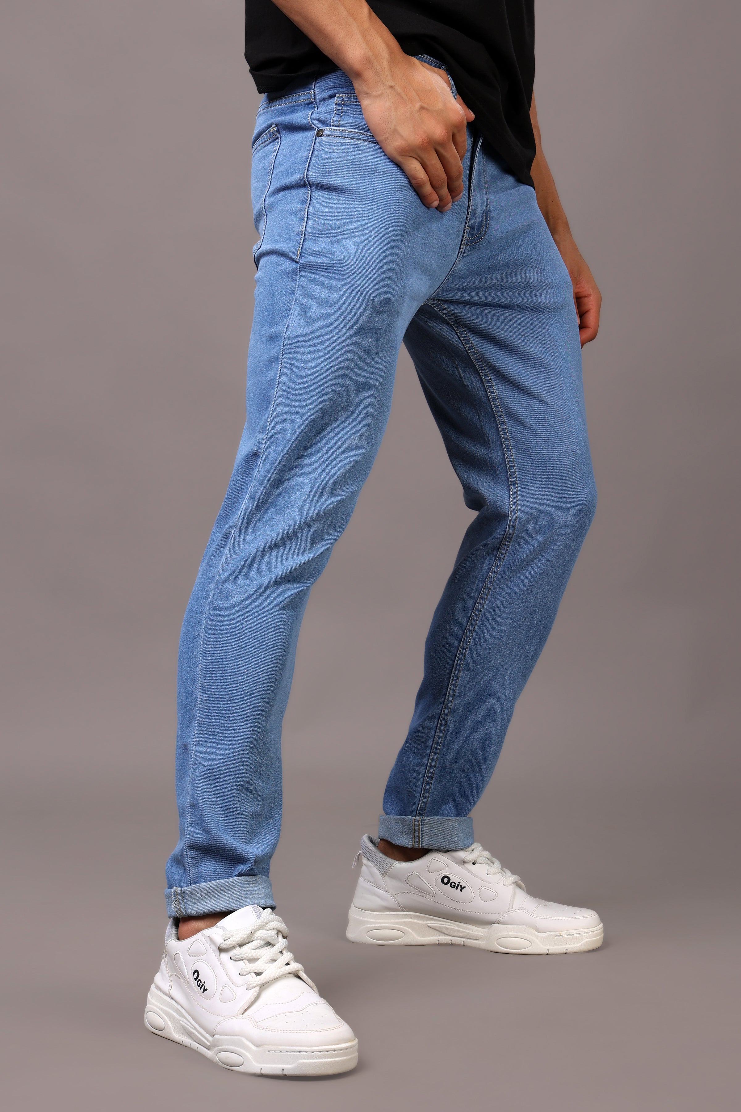Stylox Men’s Slim Fit Mid-Rise Casual Denim Jeans - Stylox
