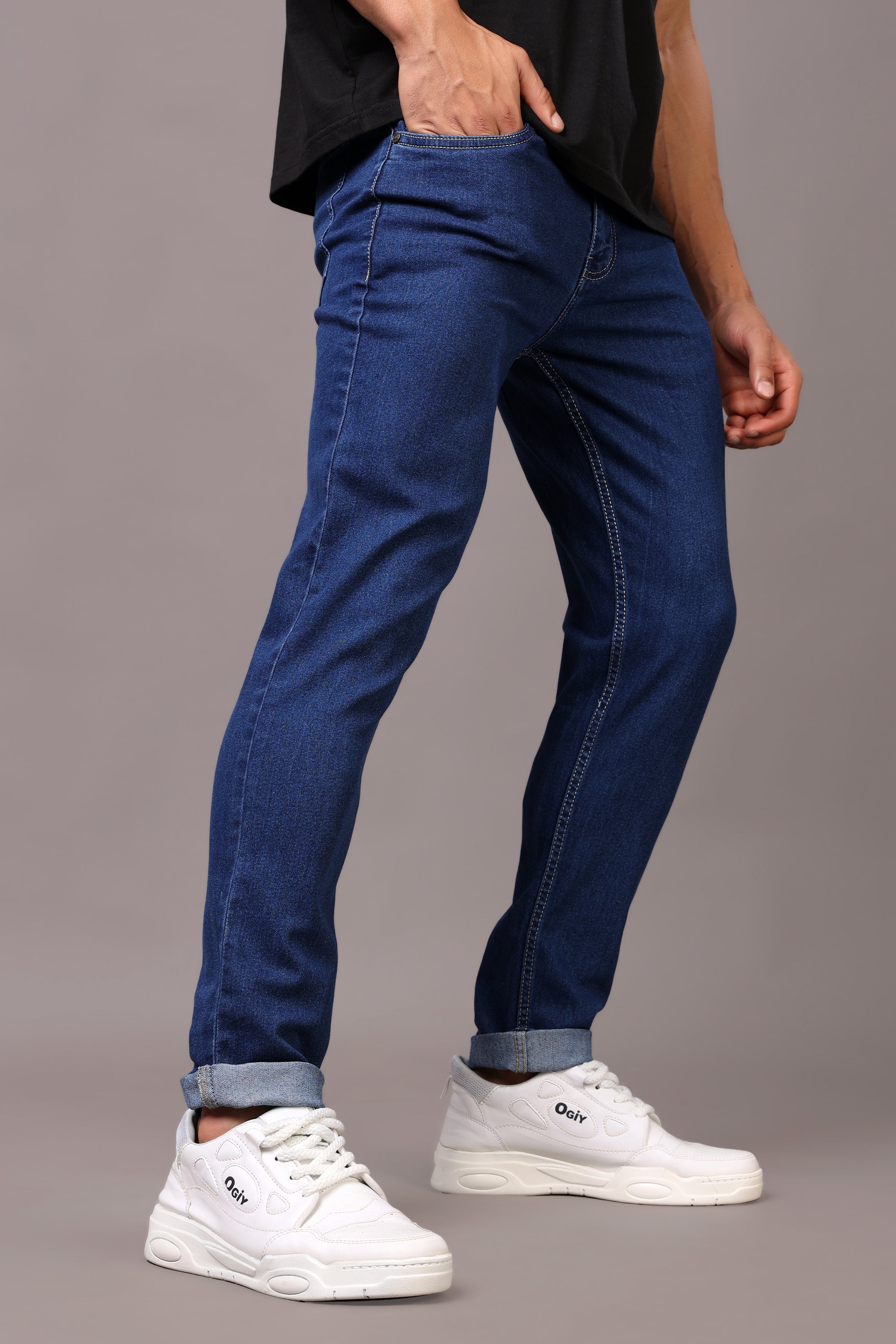 Stylox Men’s Slim Fit Mid-Rise Casual Denim Jeans - Stylox