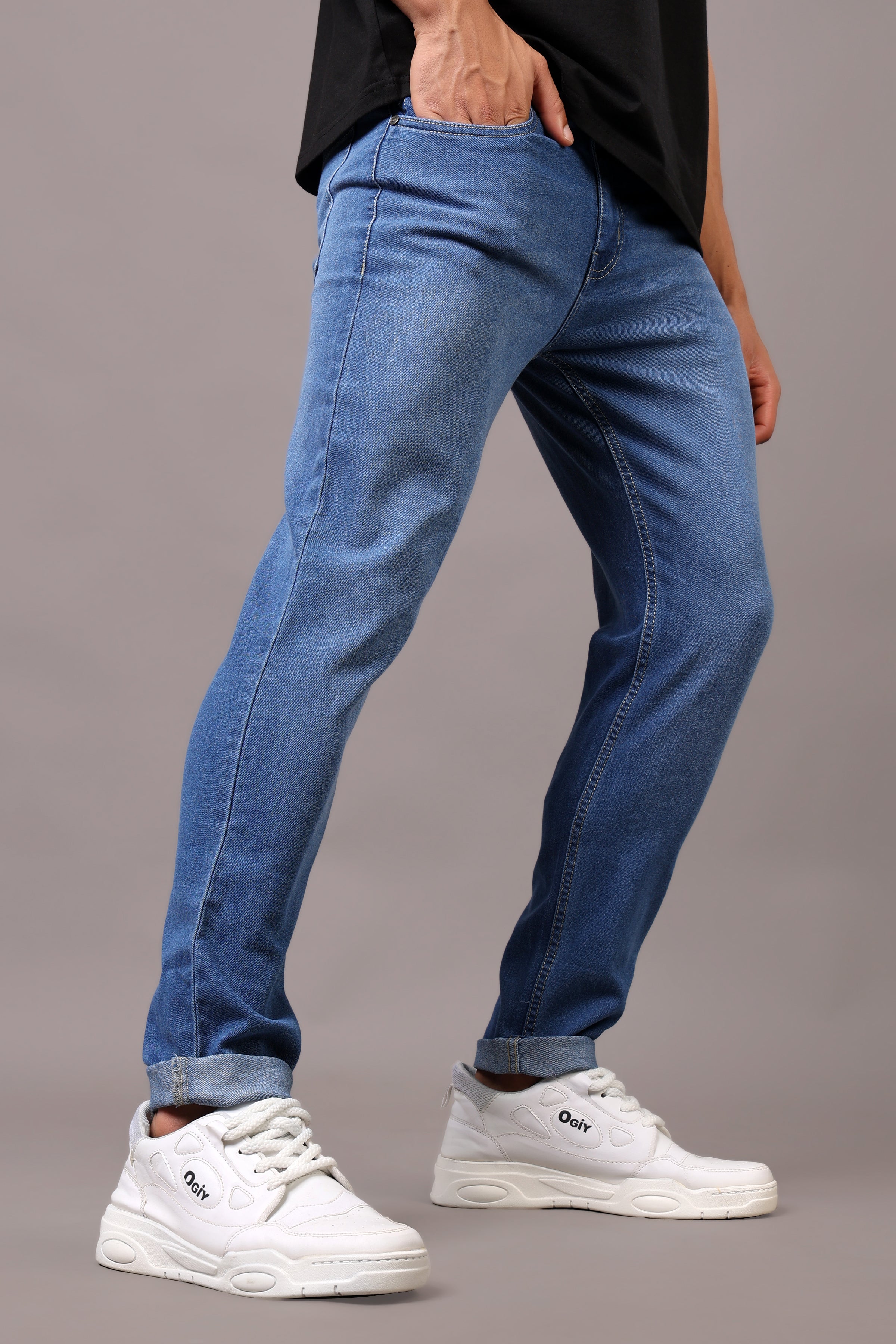 Stylox Men’s Slim Fit Mid-Rise Casual Denim Jeans - Stylox