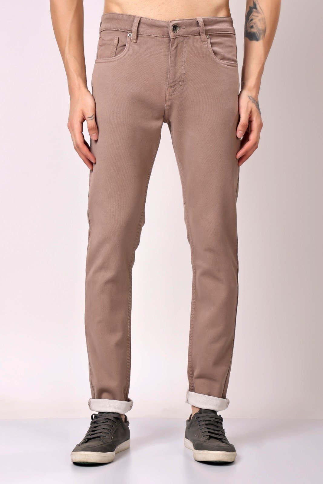 Stylox Slim Fit Denim Jeans - Light Brown,