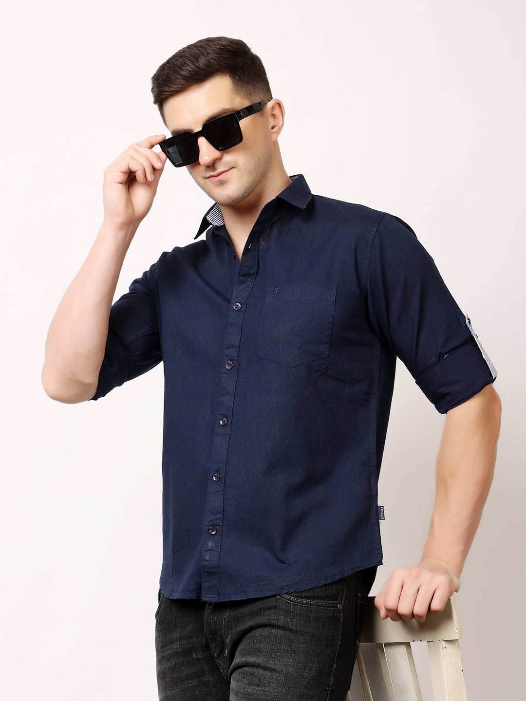 Stylox Men’s Regular Fit Oxford Full Sleeve Solid Shirt | Premium Cotton Blend Casual & Formal Wear - Stylox