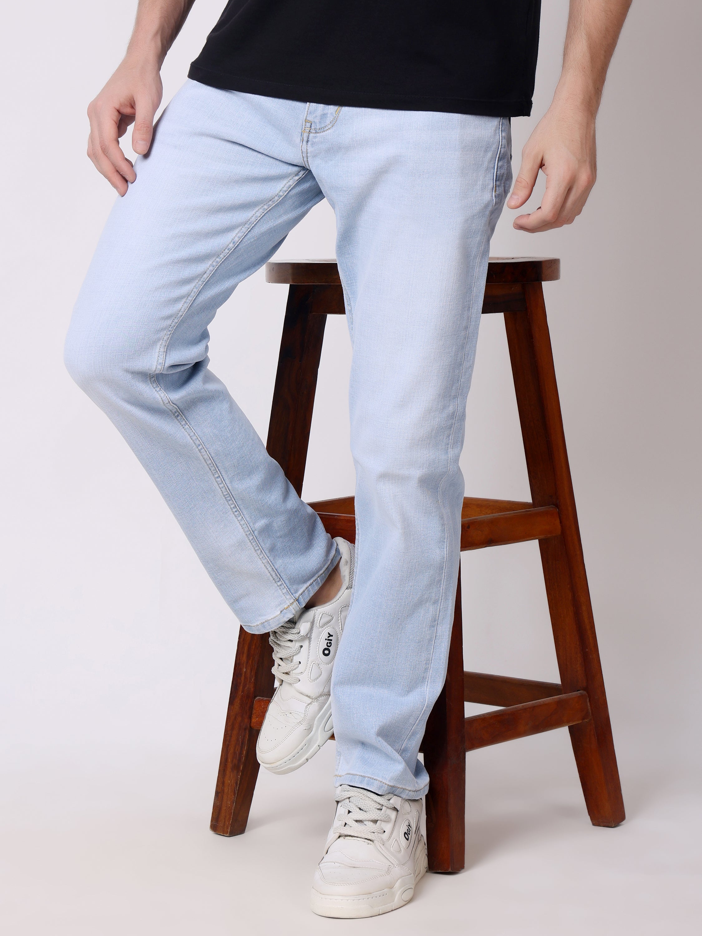 Stylox Men’s Stretchable Slim Fit Mid-Rise Casual Denim Jeans - Stylox