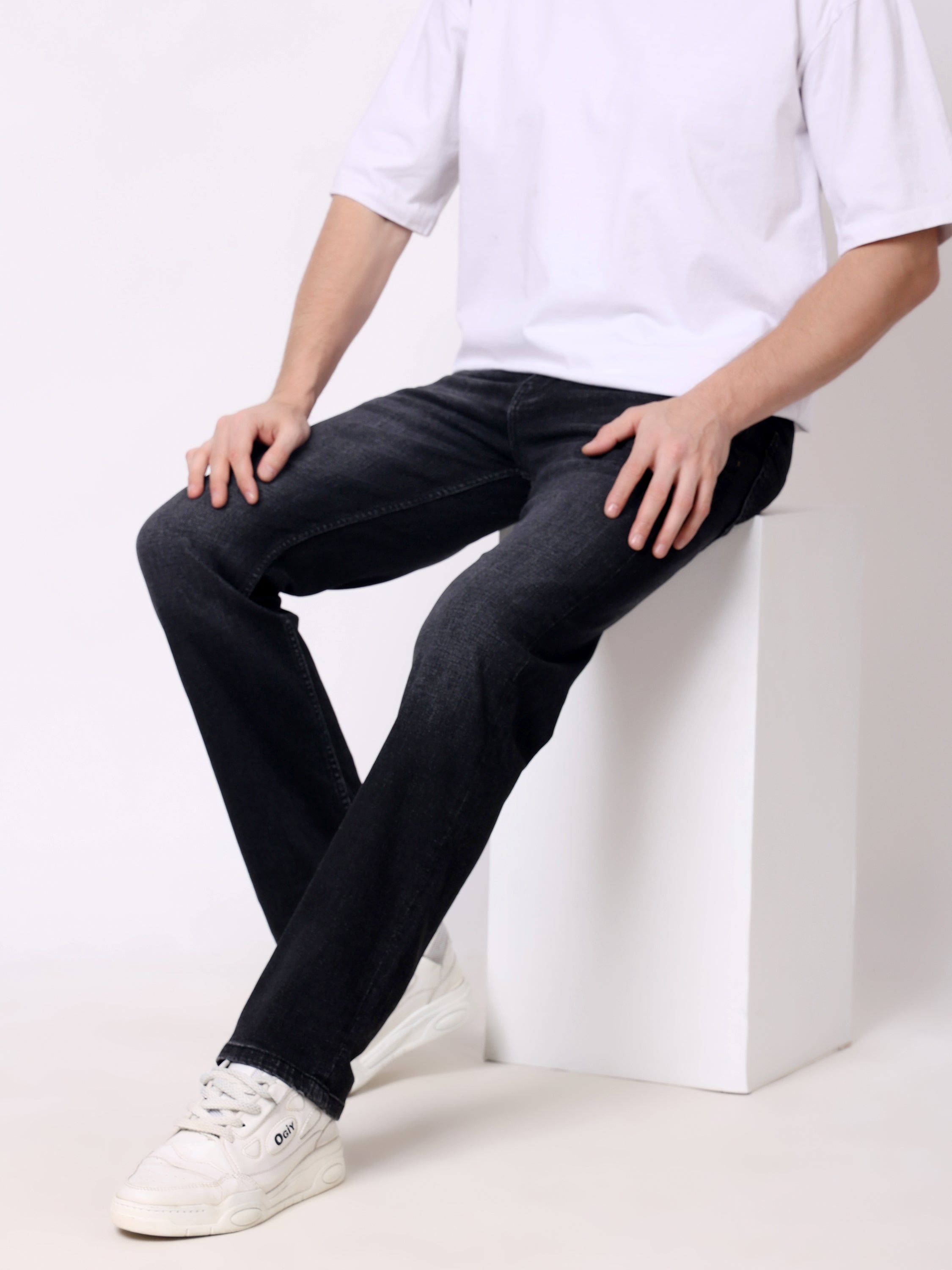 Stylox Stretchable Comfort Fit Denim Jeans For Men’s-Dark Grey - Stylox