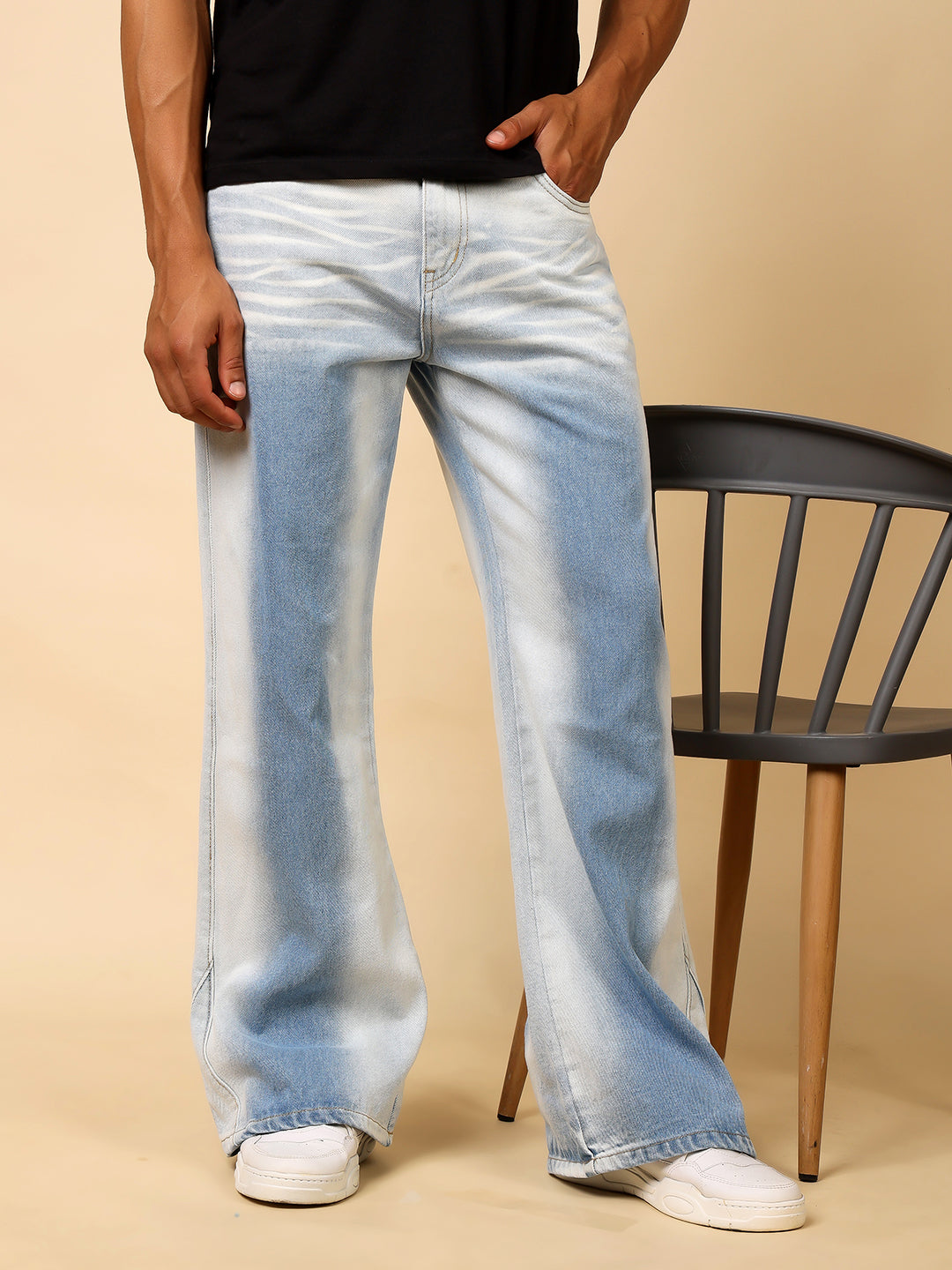 Stylox Men’s Baggy Fit Tie-Dye Washed Jeans | Relaxed Street Style Denim J-15 - Stylox