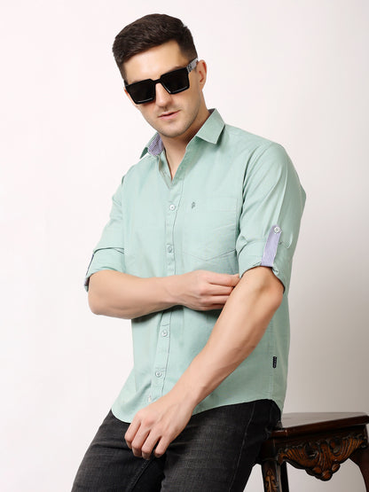 Stylox Men’s Regular Fit Oxford Full Sleeve Solid Shirt | Premium Cotton Blend Casual &amp; Formal Wear