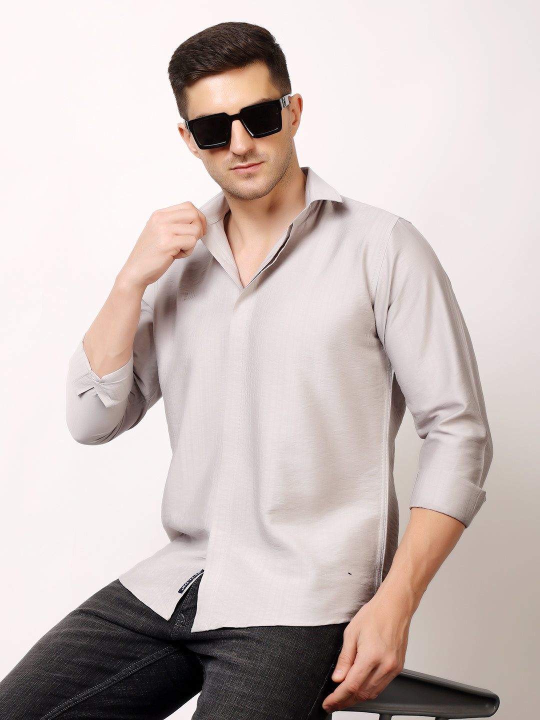 Stylox Men's Regular Fit Solid Full Sleeve Casual Shirt – Soft Cotton Blend, Comfortable & Stylish Everyday Wear - Stylox