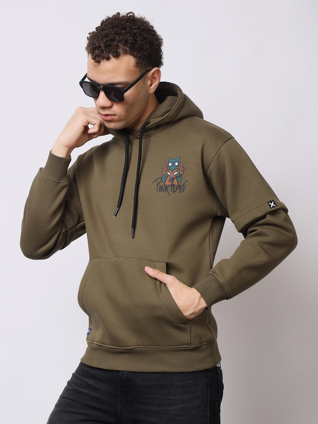 Stylox Men’s Graphic Winter Hoodie – Floyd Printed Pullover with Kangaroo Pocket &amp; Warm Fleece Fabric