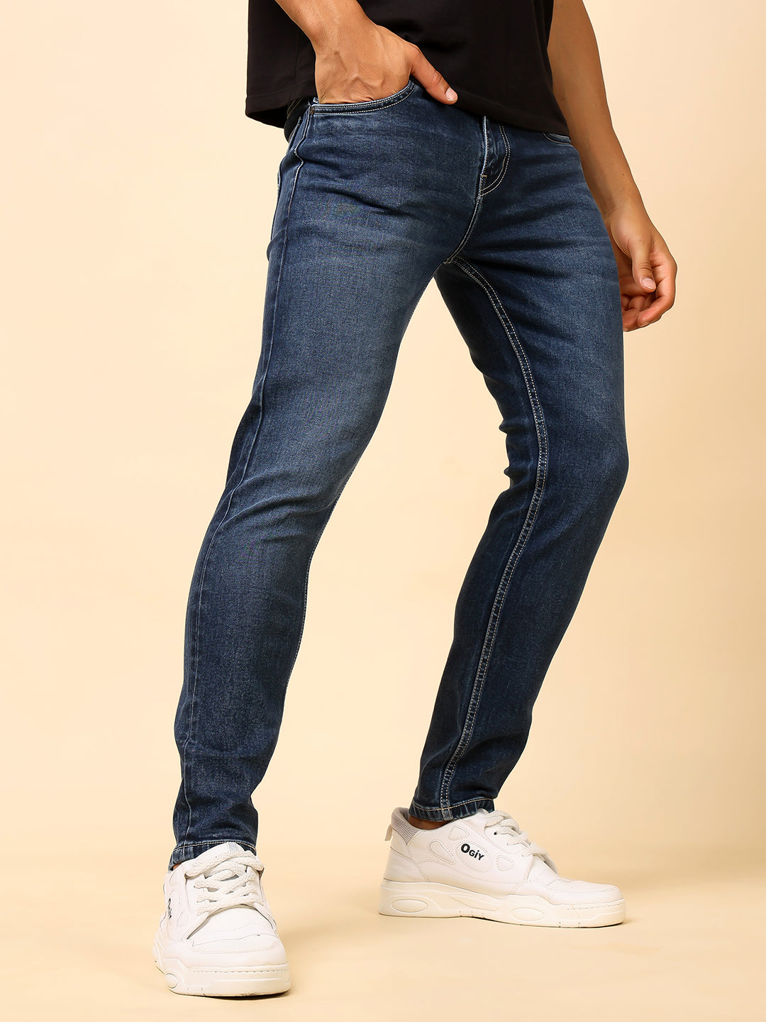 Stylox Men’s Ankle Fit Washed Jeans | Stretchable Denim Jeans for Men | Stylish Tapered Fit Casual Jeans