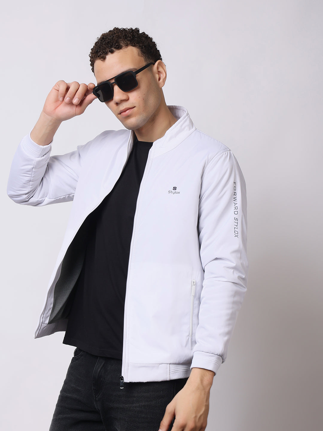 Stylox Men’s High-Neck Winter Jacket – Lightweight Windcheater with Warm Lining &amp; Full-Zip Closure