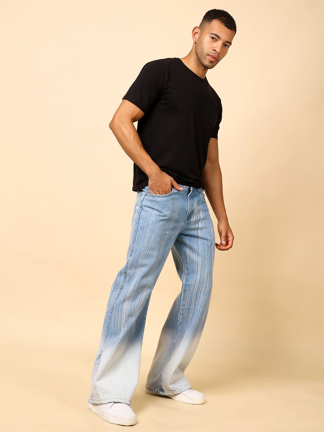 Stylox Men’s Baggy Fit Tie-Dye Washed Jeans | Street Style Denim for Trendy Look J-17 - Stylox