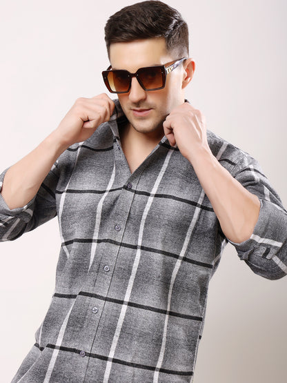 Stylox Men’s Regular Fit Full Sleeve Check Shirt | Casual Cotton Checkered Shirt for Everyday Wear