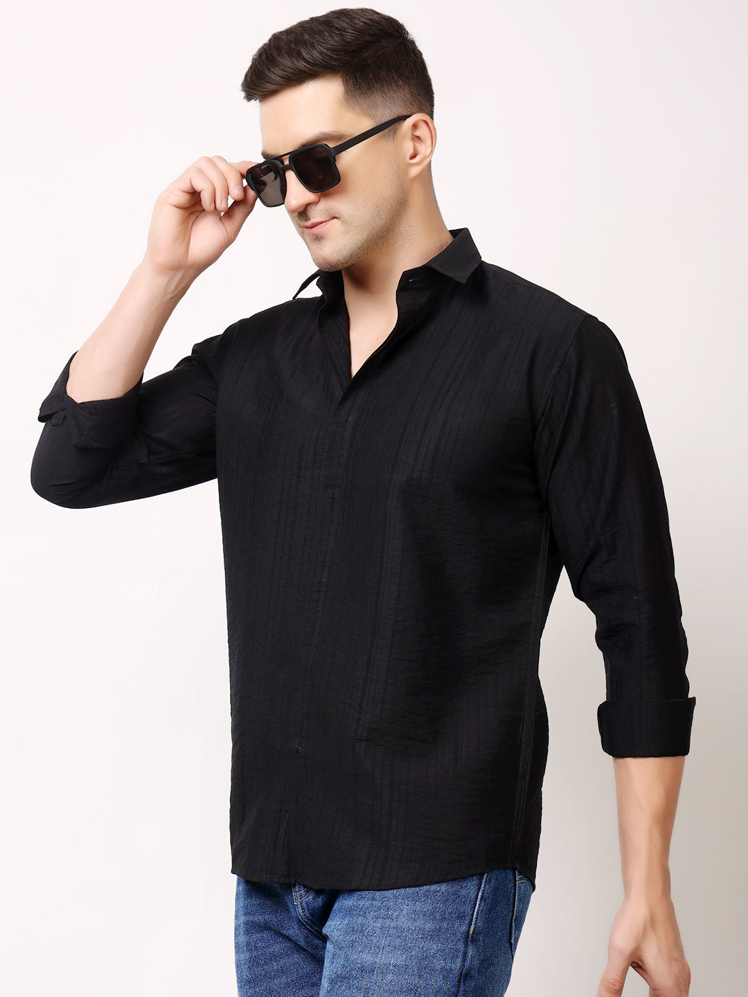 Stylox Men's Regular Fit Solid Full Sleeve Casual Shirt – Soft Cotton Blend, Comfortable & Stylish Everyday Wear - Stylox