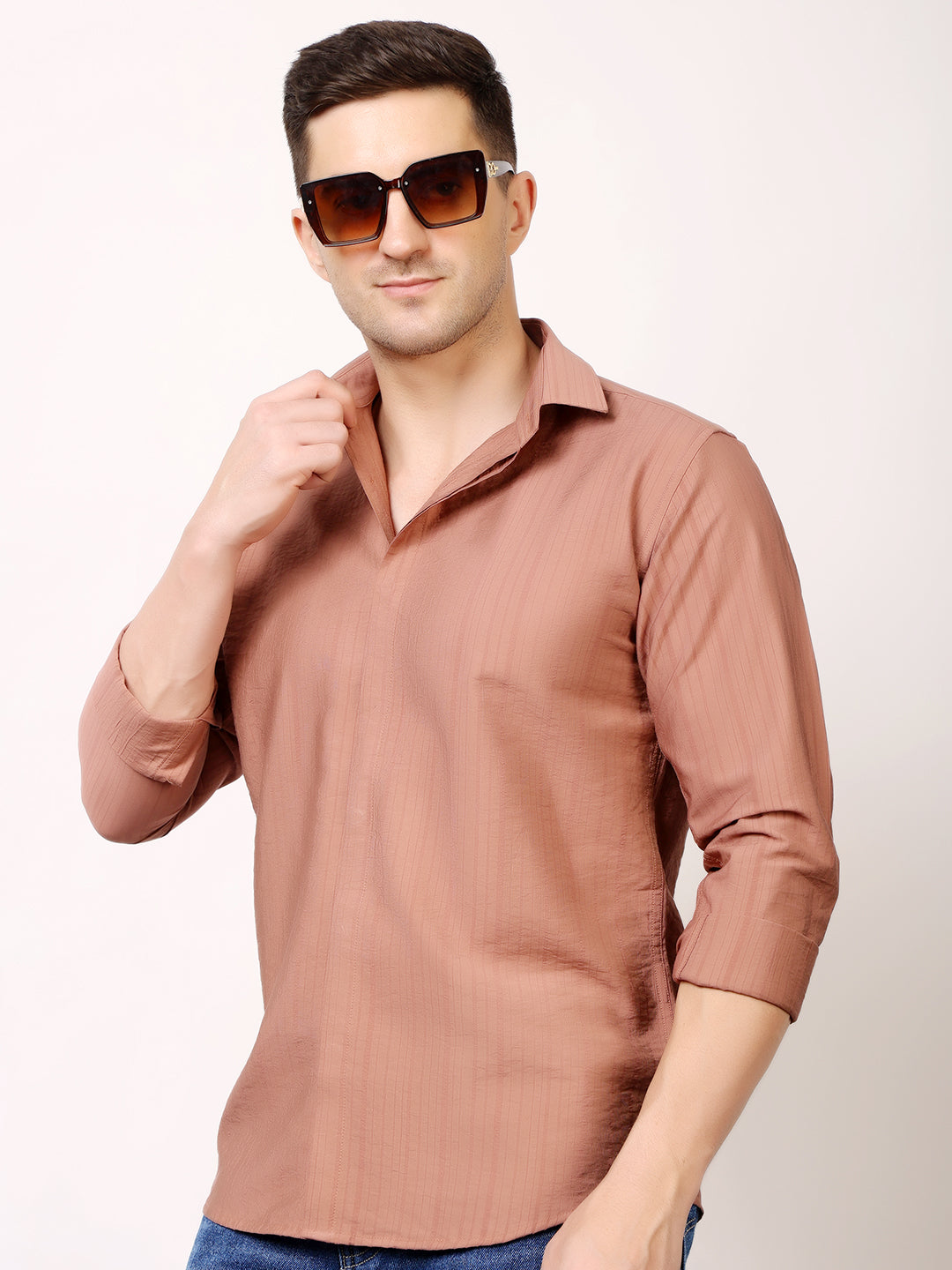 Stylox Men's Regular Fit Solid Full Sleeve Casual Shirt – Soft Cotton Blend, Comfortable & Stylish Everyday Wear - Stylox
