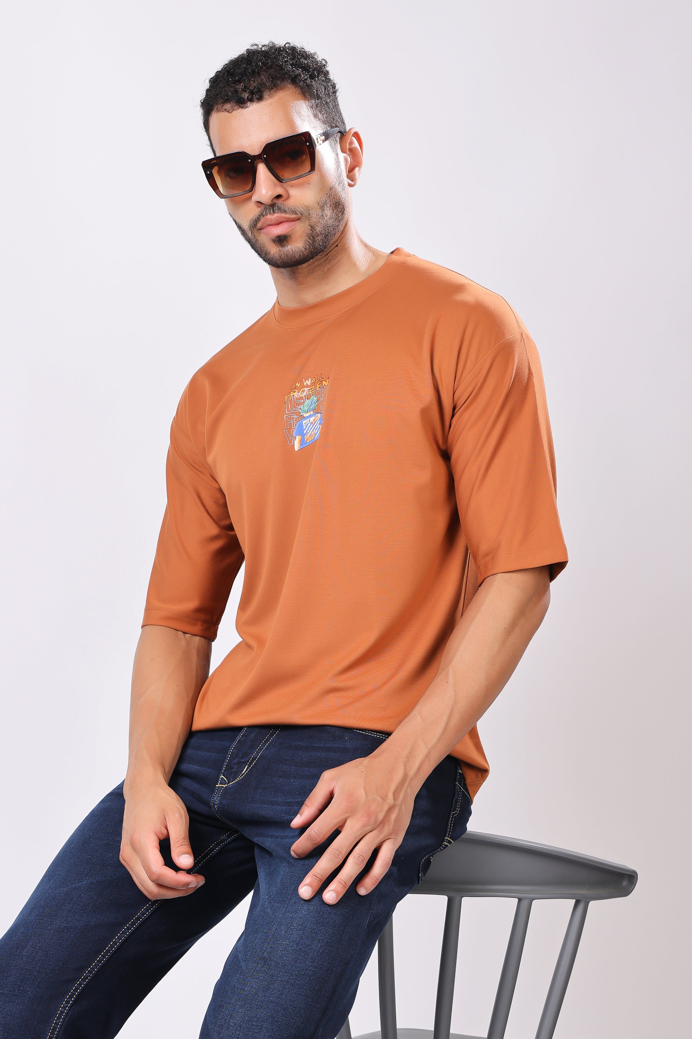 Stylox Men’s Oversized Round Neck Half Sleeve Back Printed T-Shirt | Premium Cotton Loose Fit Graphic Tee for Streetwear & Casual Style - Stylox