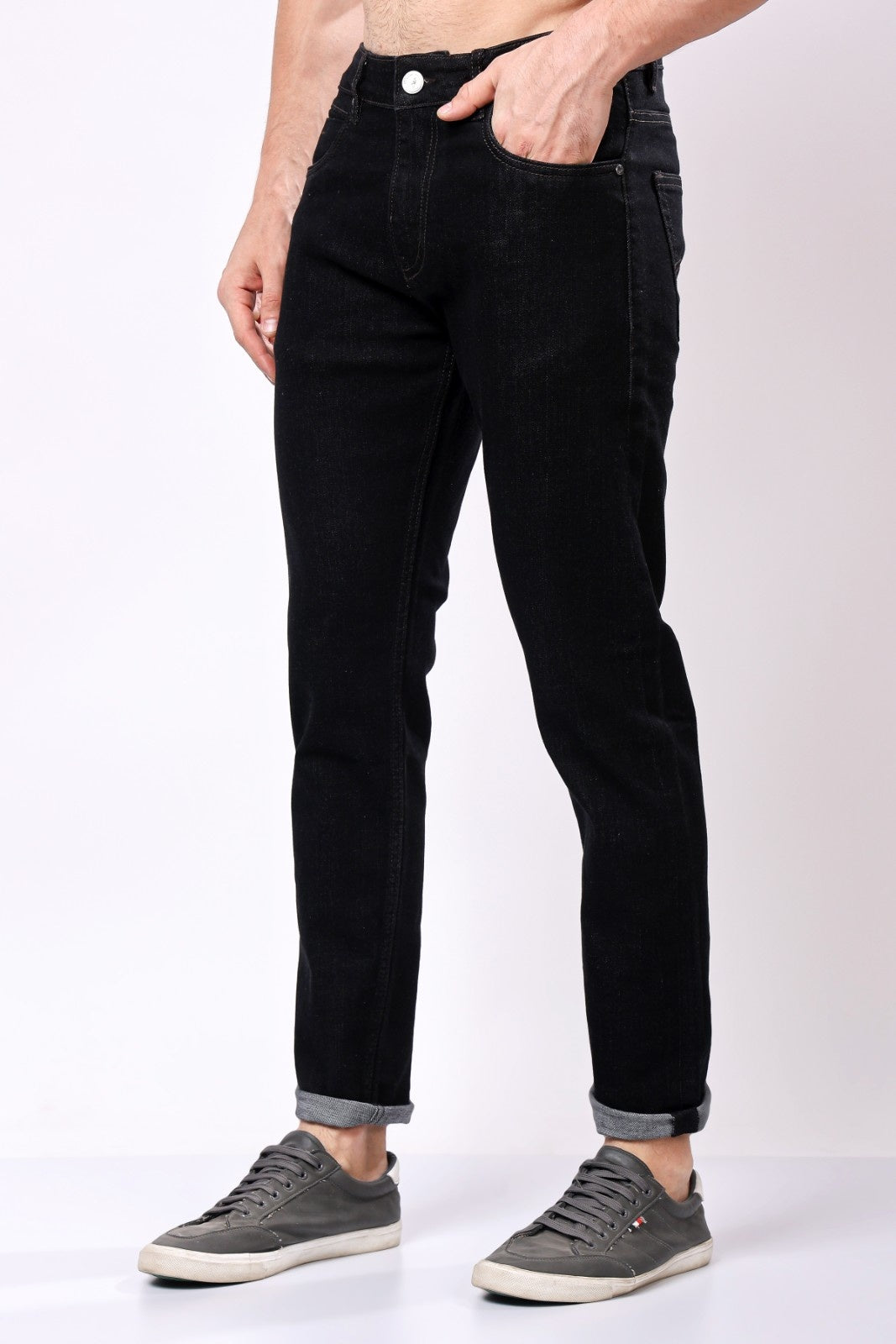 Stylox Slim Fit Denim Jeans - Black, - Stylox