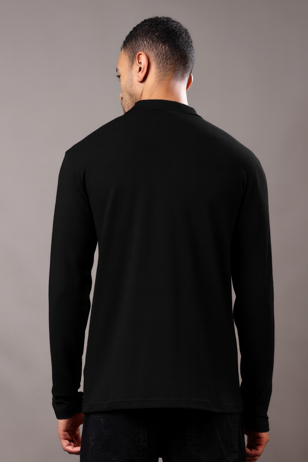 Stylox Men’s Long Sleeve Polo T-Shirt with Cut & Sew Design - Stylox