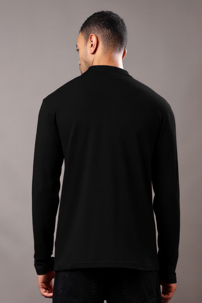 Stylox Men’s Long Sleeve Polo T-Shirt with Cut &amp; Sew Design