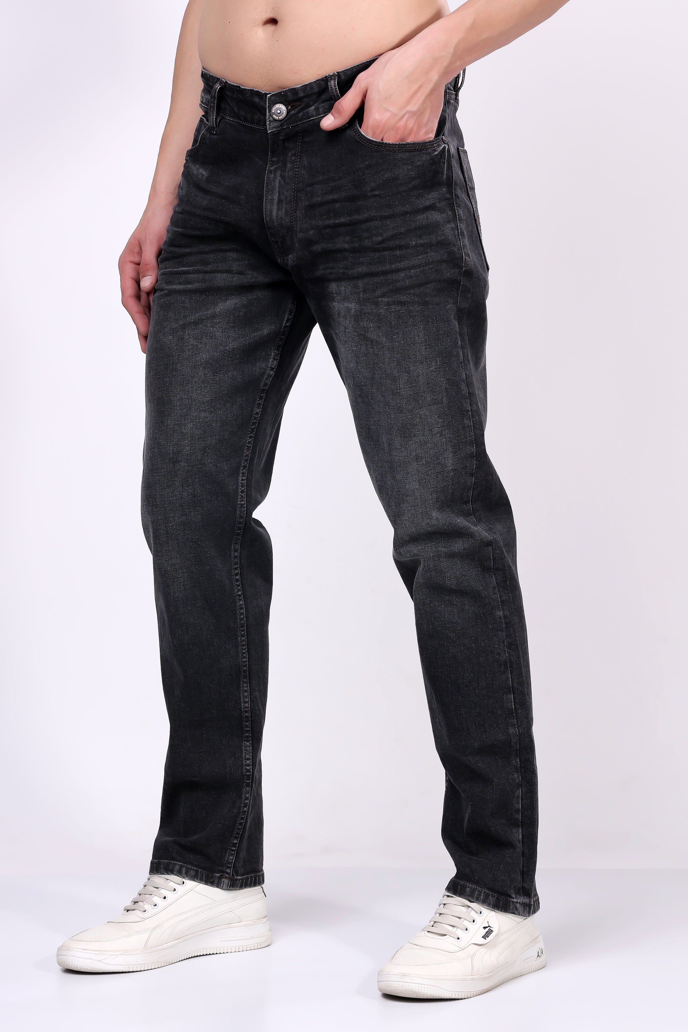 Stylox Slim Fit Mid-Rise Stretchable Denim Jeans for Men - Grey | - Stylox