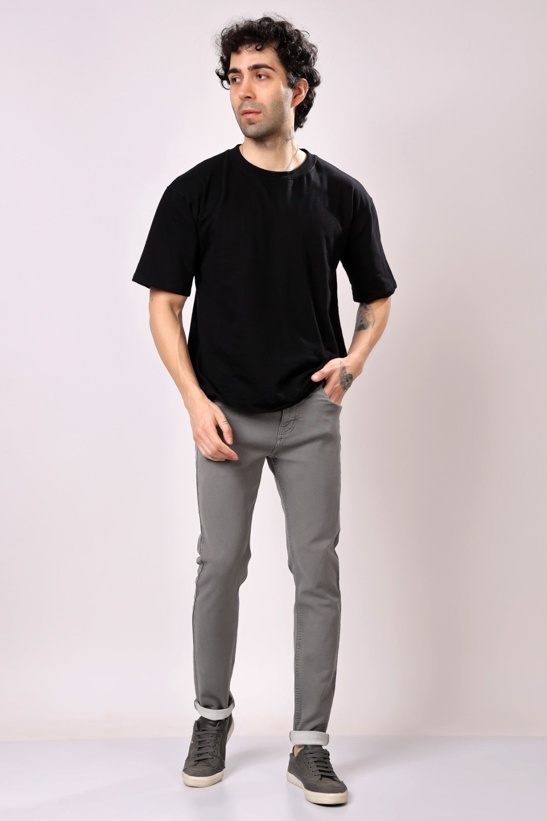 Stylox Slim Fit Denim Jeans - Grey, - Stylox