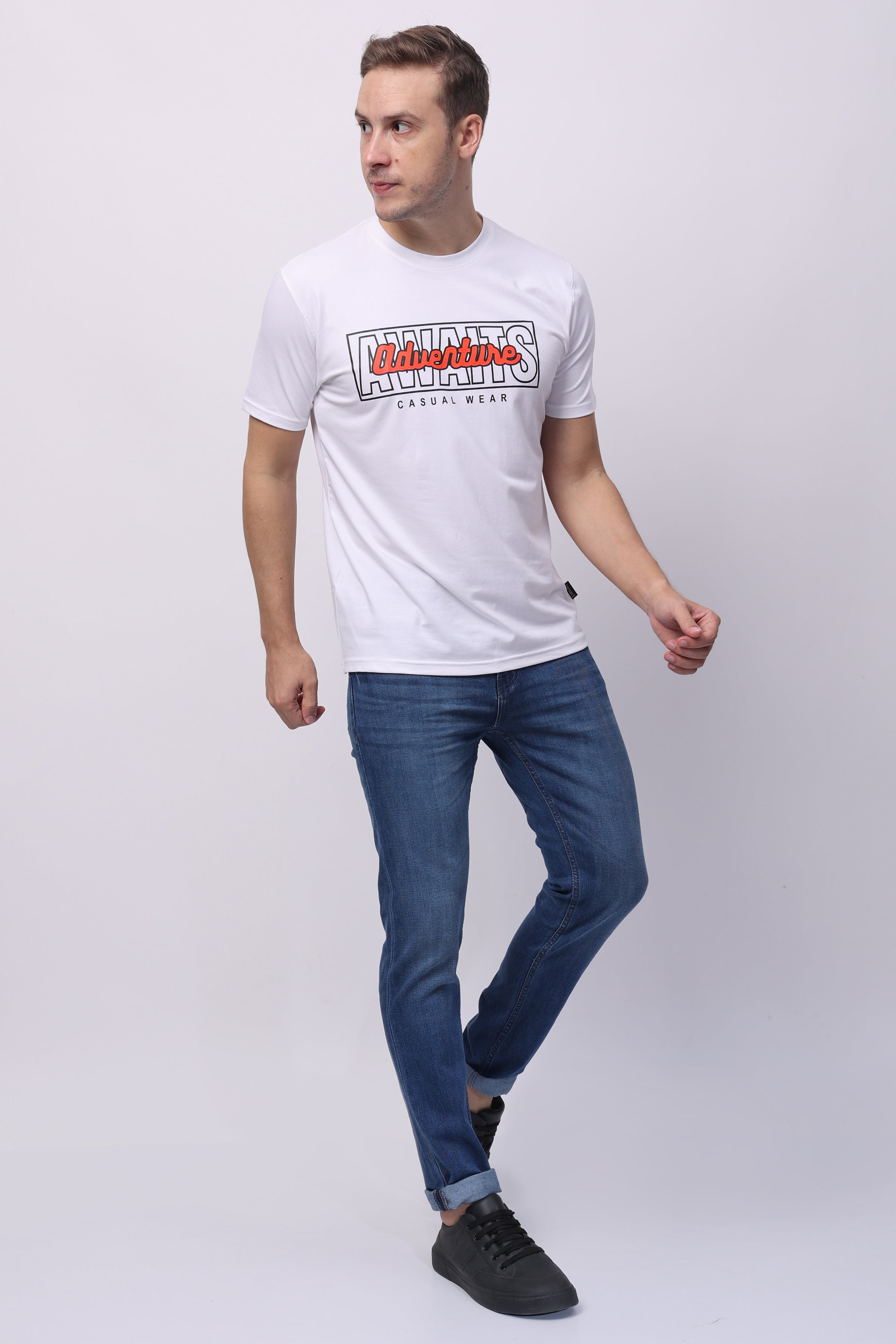 STYLOX MEN CREW NECK PRINTED T-SHIRT FOR MEN - Stylox
