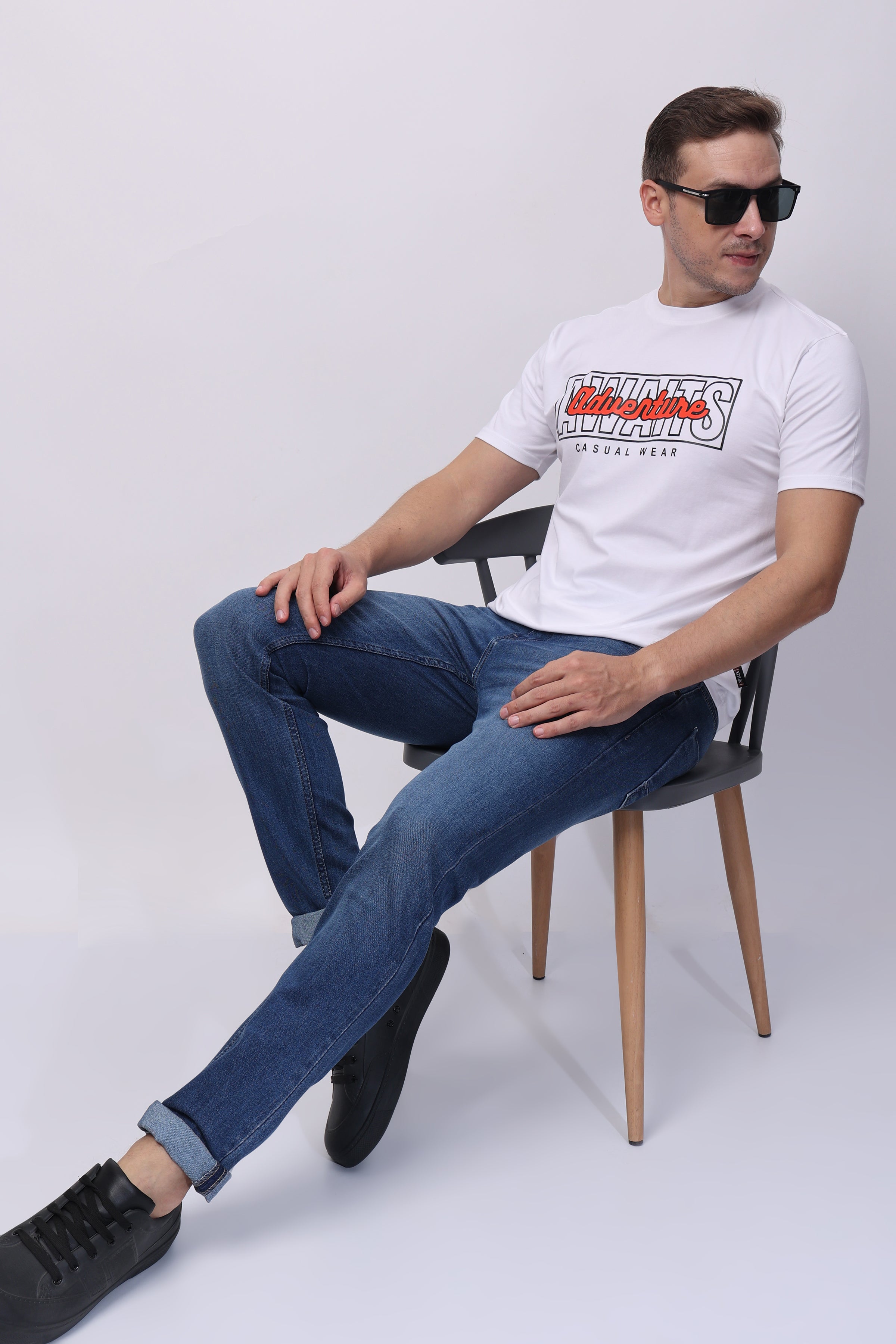 STYLOX MEN CREW NECK PRINTED T-SHIRT FOR MEN - Stylox