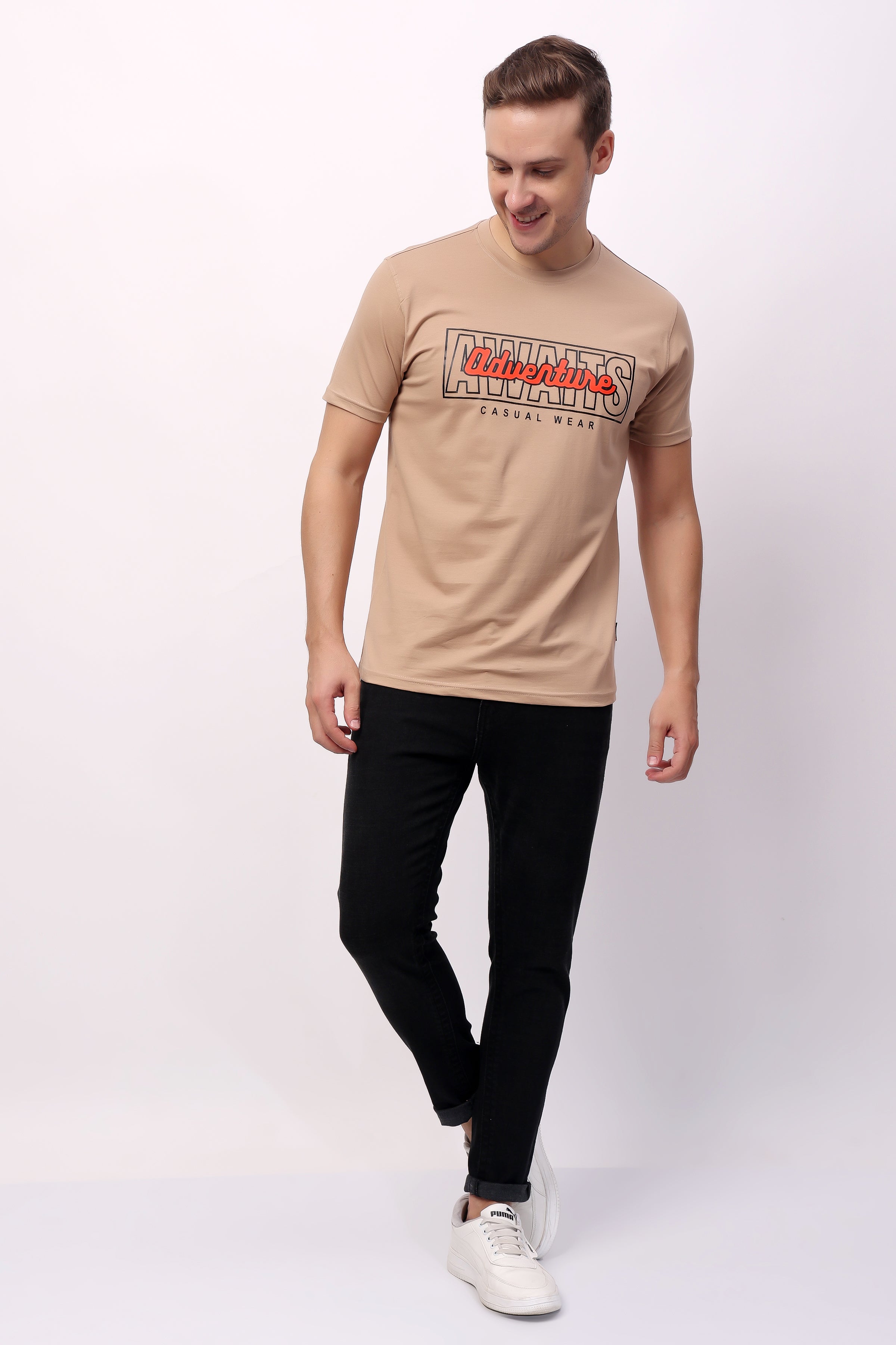 STYLOX MEN CREW NECK PRINTED T-SHIRT FOR MEN - Stylox