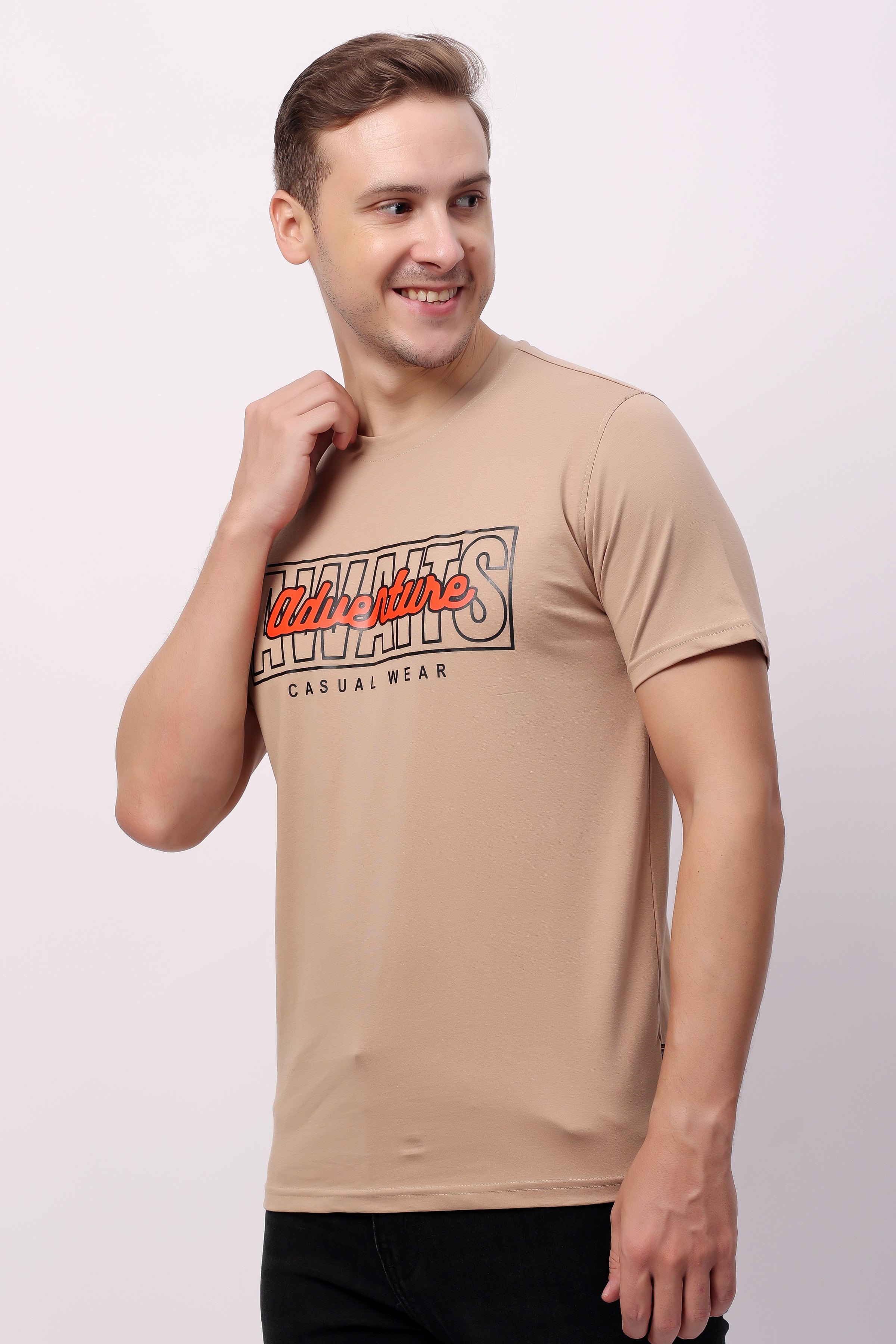 STYLOX MEN CREW NECK PRINTED T-SHIRT FOR MEN - Stylox