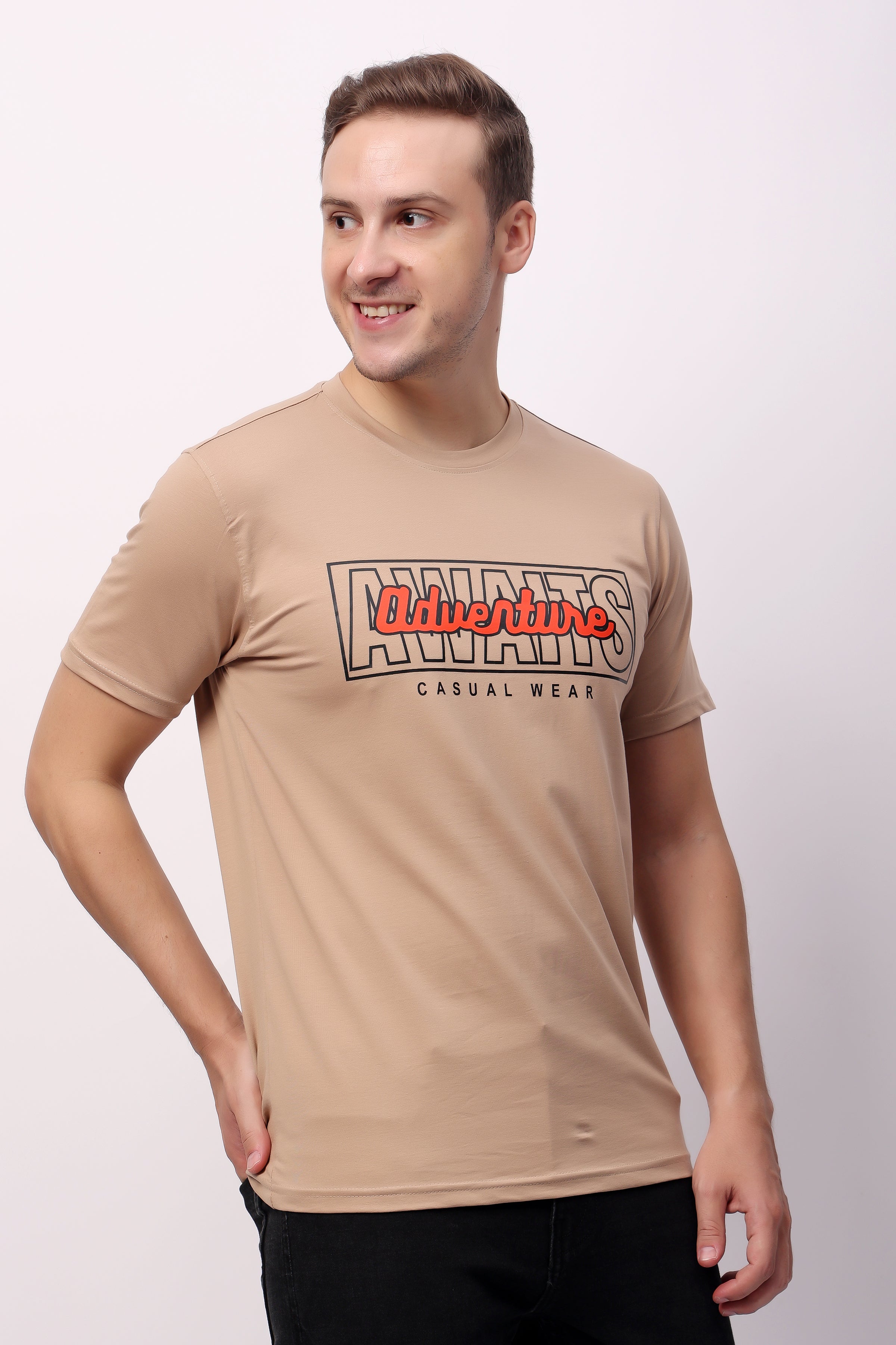 STYLOX MEN CREW NECK PRINTED T-SHIRT FOR MEN - Stylox