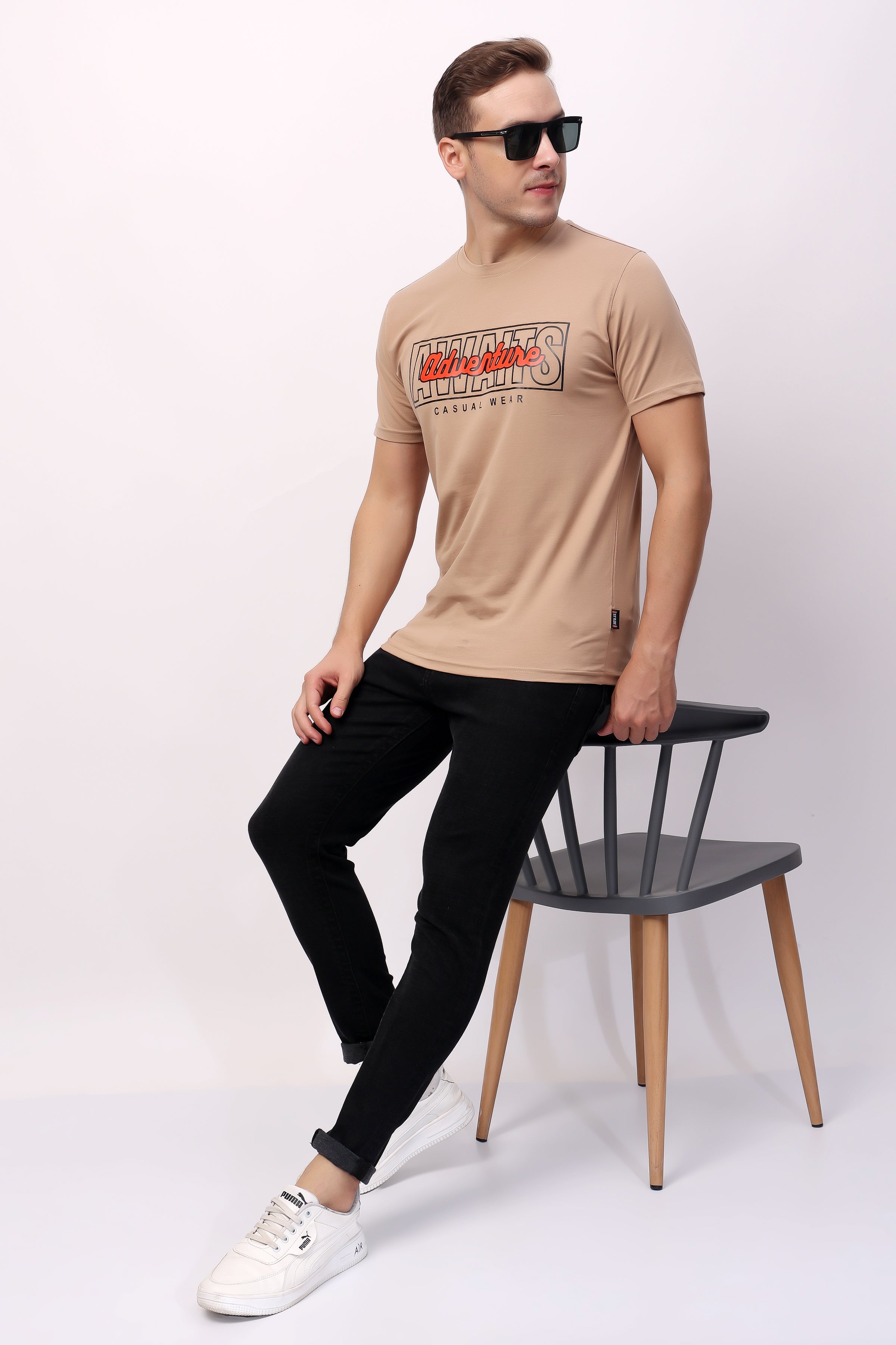 STYLOX MEN CREW NECK PRINTED T-SHIRT FOR MEN - Stylox