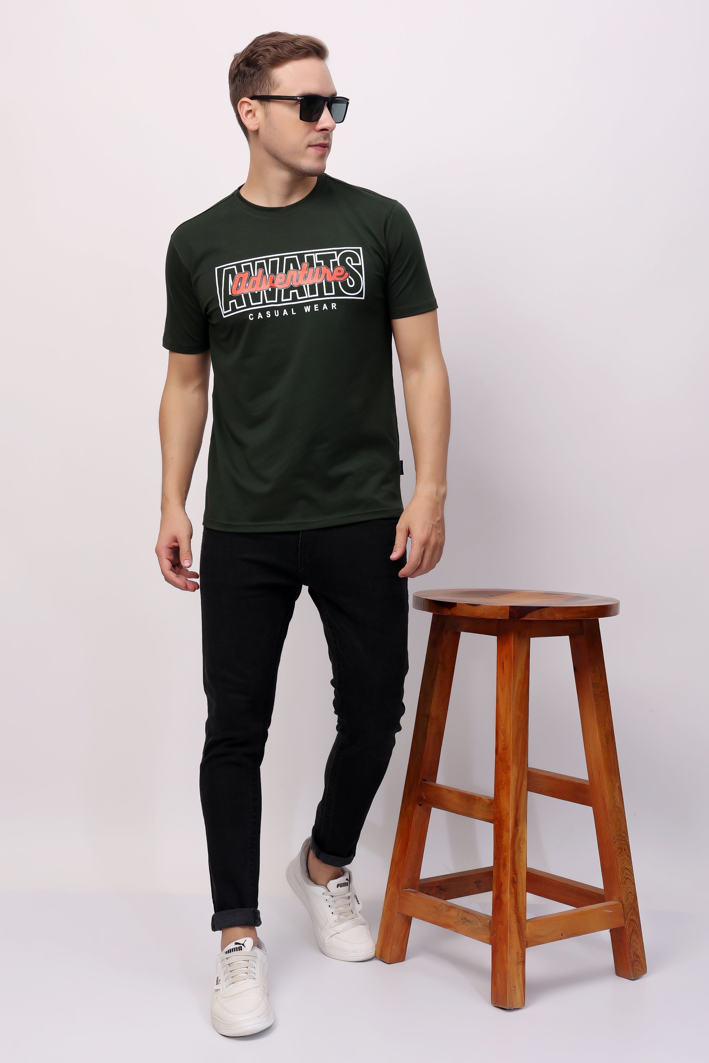 STYLOX MEN CREW NECK PRINTED T-SHIRT FOR MEN - Stylox