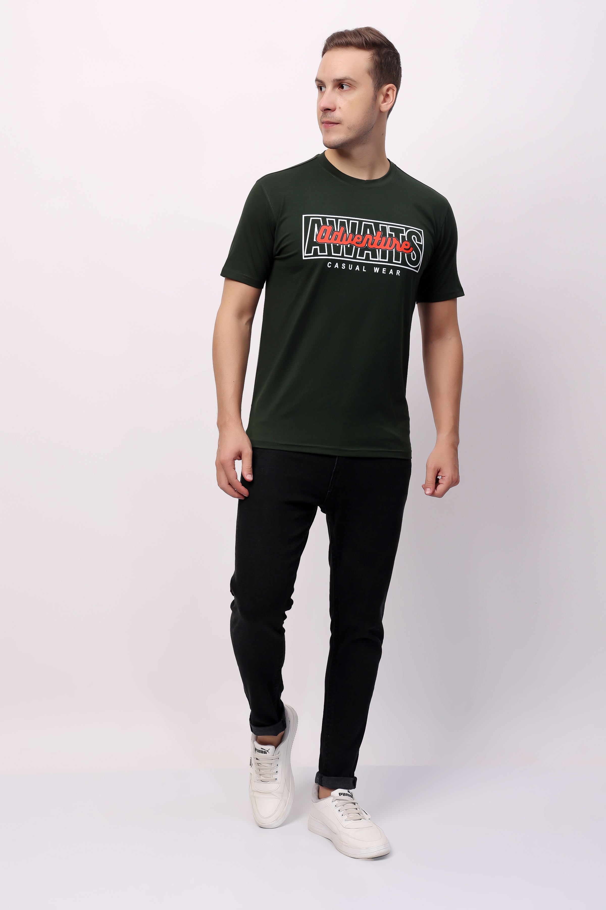 STYLOX MEN CREW NECK PRINTED T-SHIRT FOR MEN - Stylox