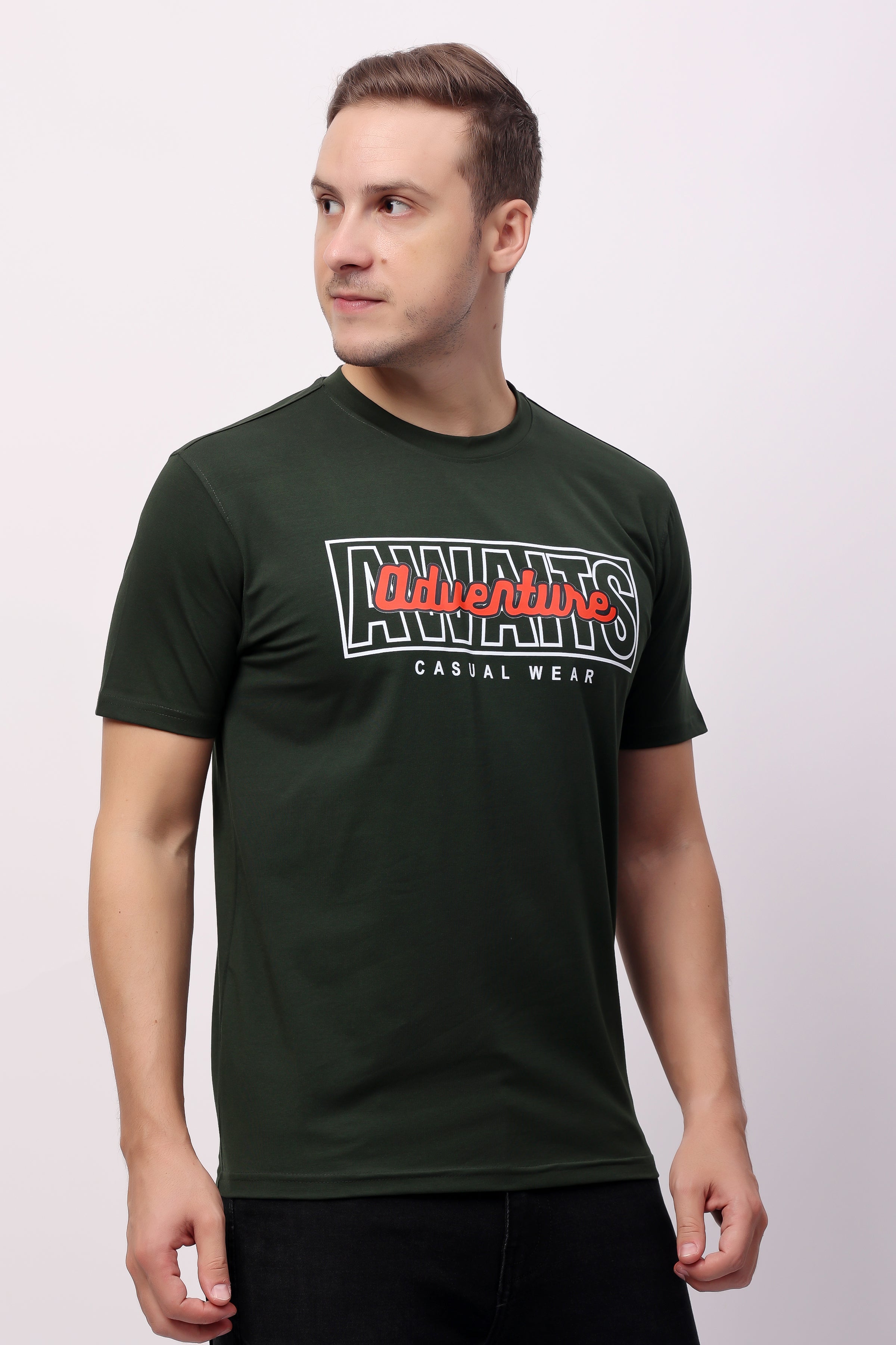 STYLOX MEN CREW NECK PRINTED T-SHIRT FOR MEN - Stylox