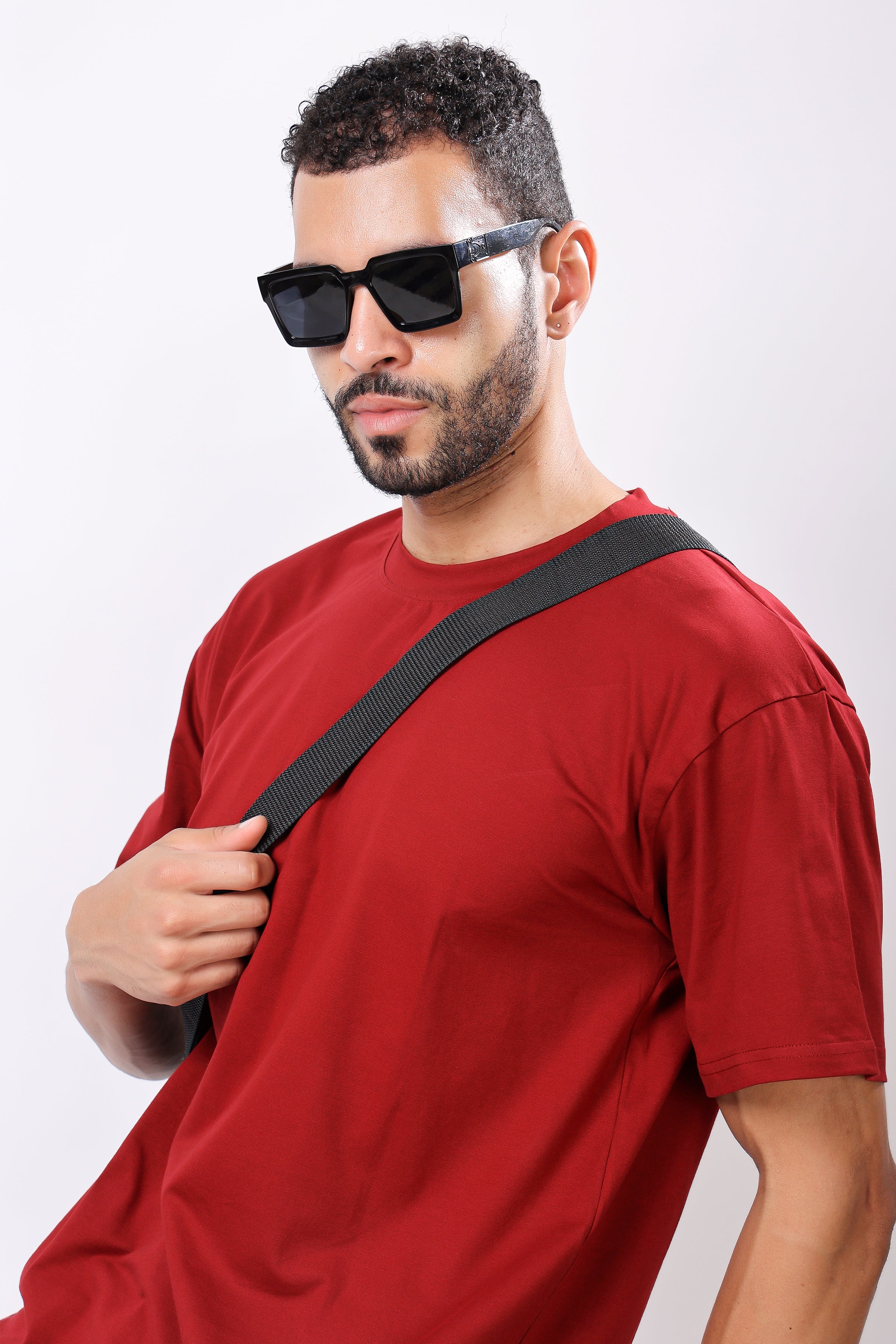 Stylox Men’s Drop Shoulder Round Neck Solid T-Shirt – Oversized Fit, Trendy & Comfortable Casual Wear - Stylox