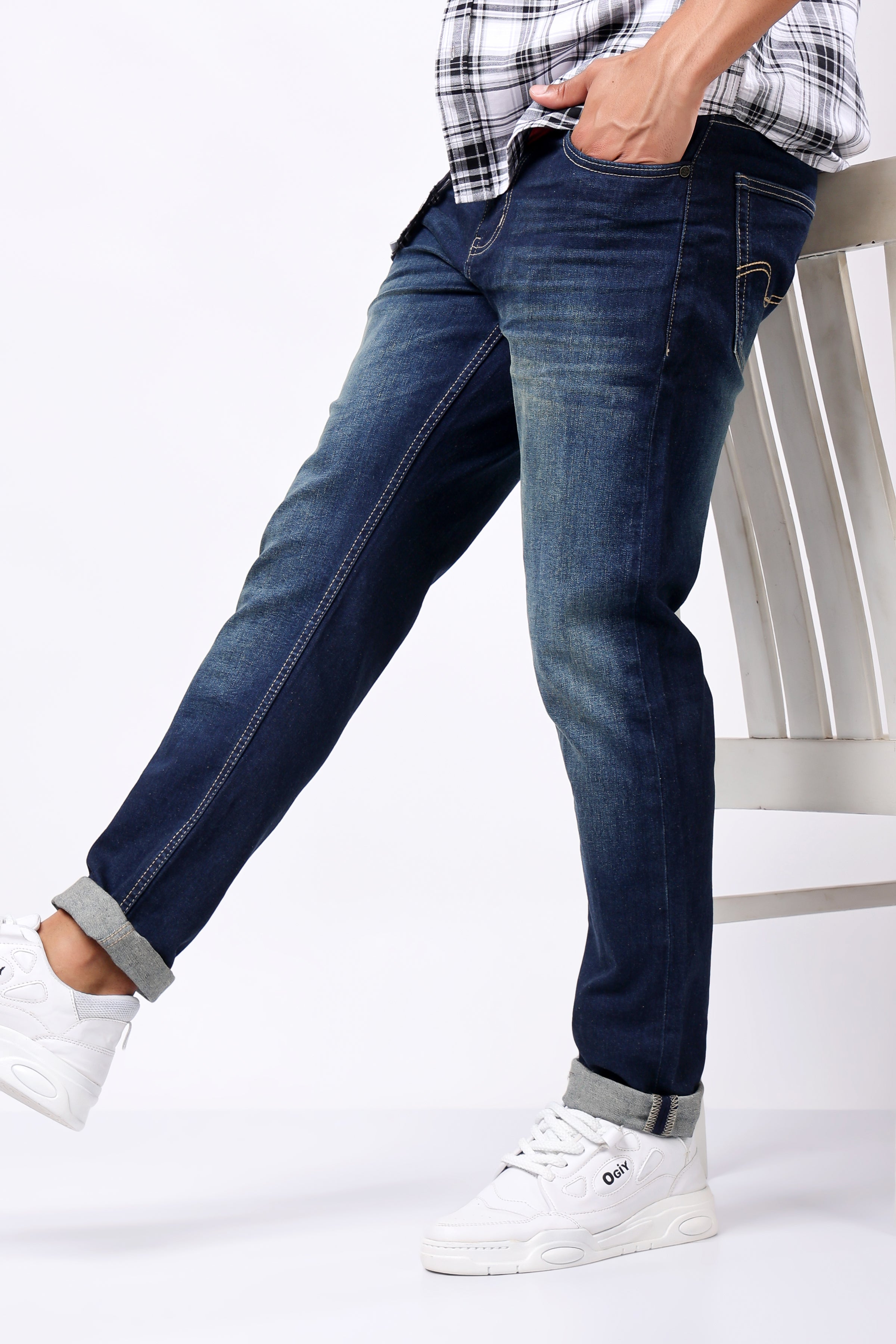 Stylox Slim Fit Denim Jeans - Dark Blue,