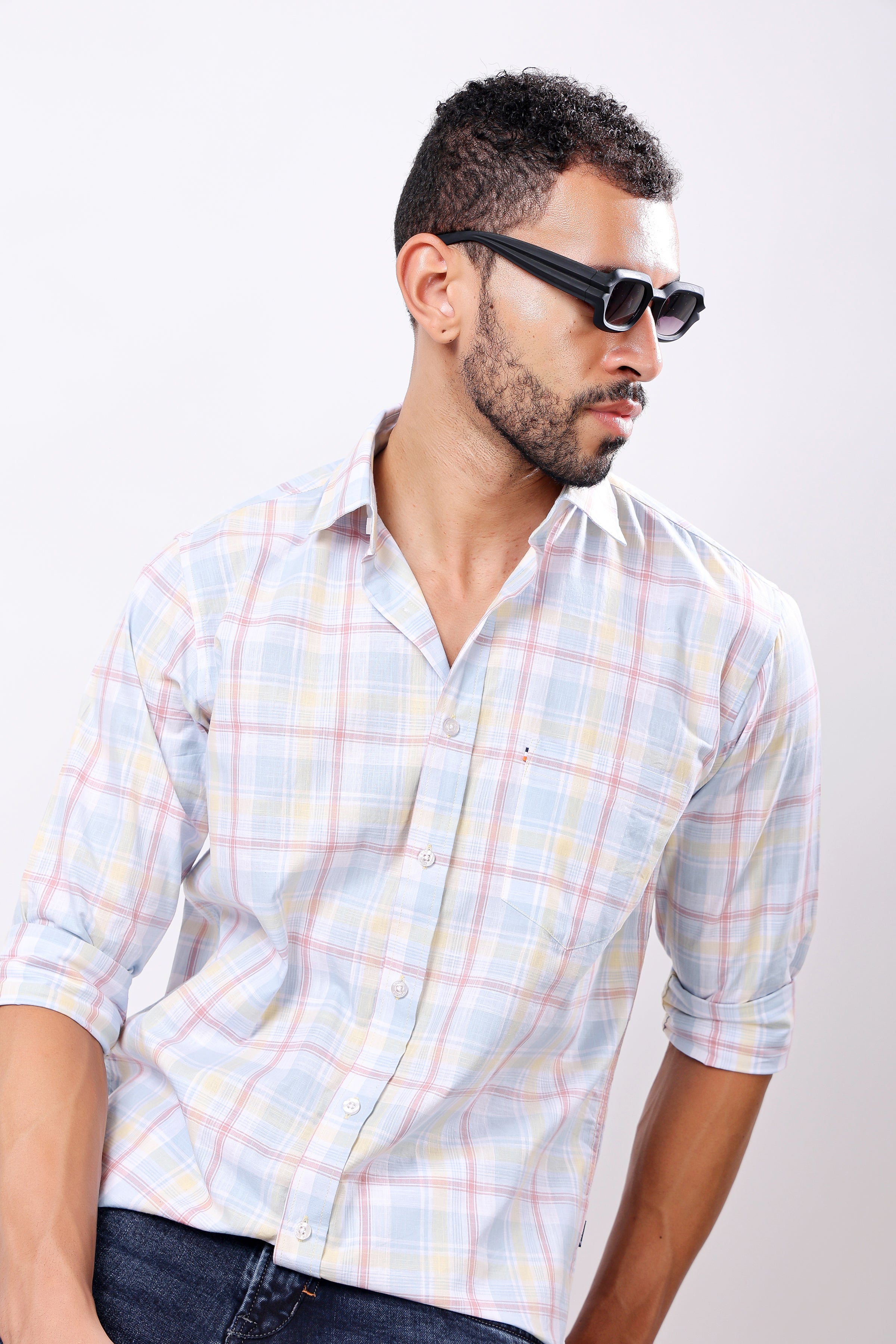 Stylox Men’s Regular Fit Full Sleeve Check Shirt - Stylox