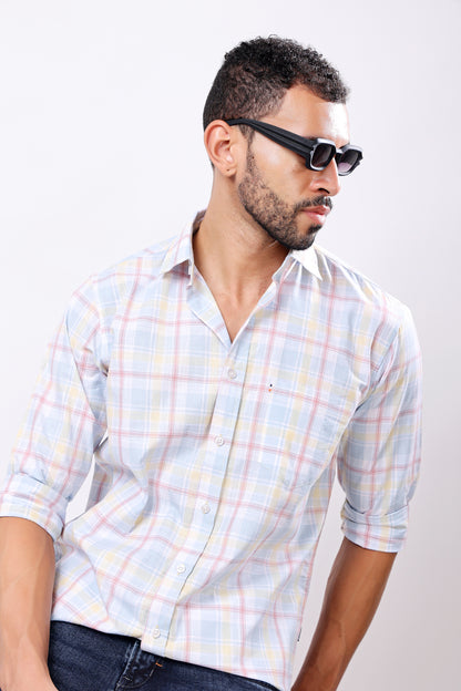 Stylox Men’s Full Sleeve Check Shirt – Regular Fit, Classic Pattern &amp; Comfortable Casual Wear