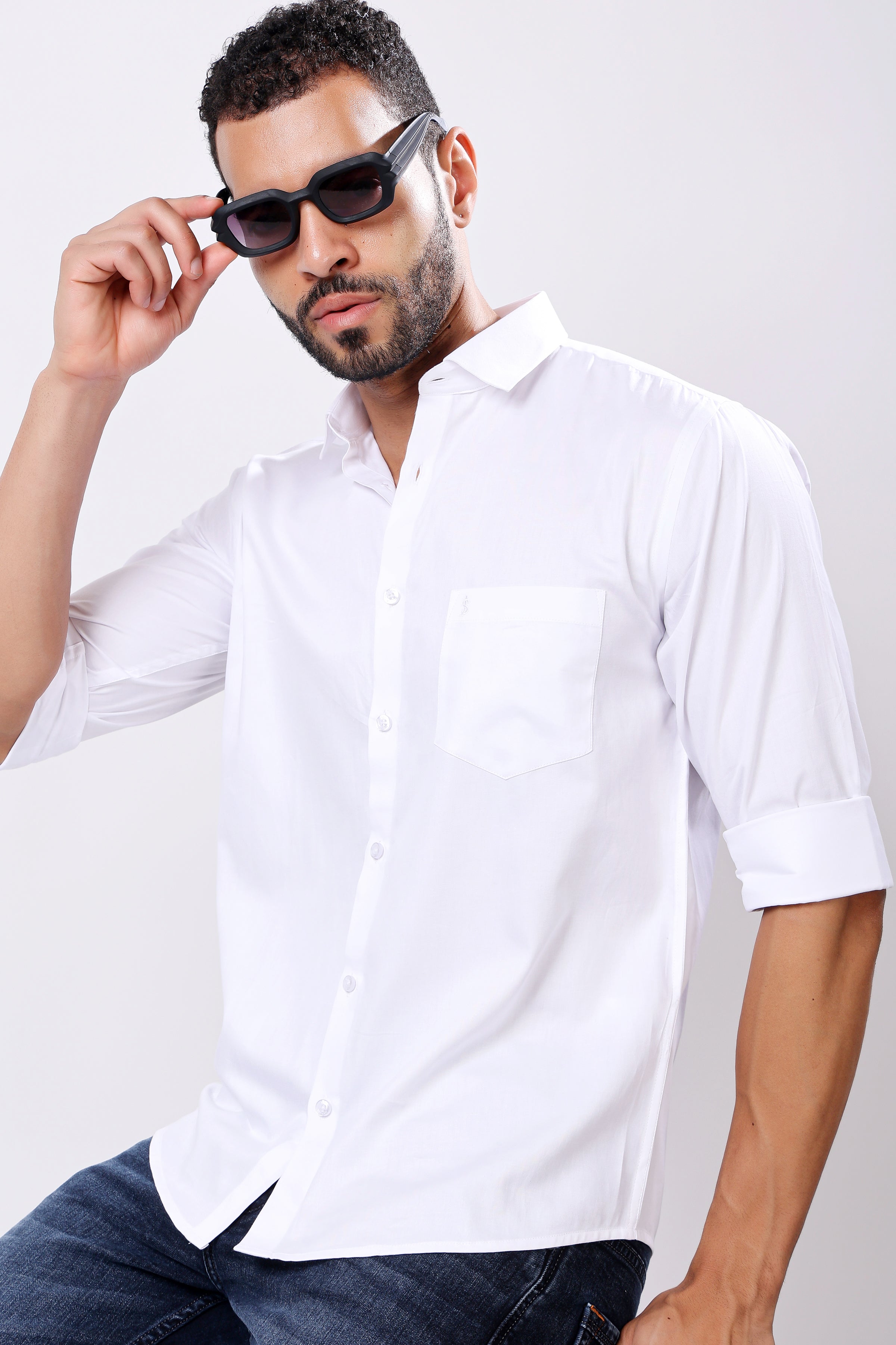 Stylox Men’s White Full Sleeve Regular Fit Shirt – Classic, Elegant & Comfortable Everyday Wear