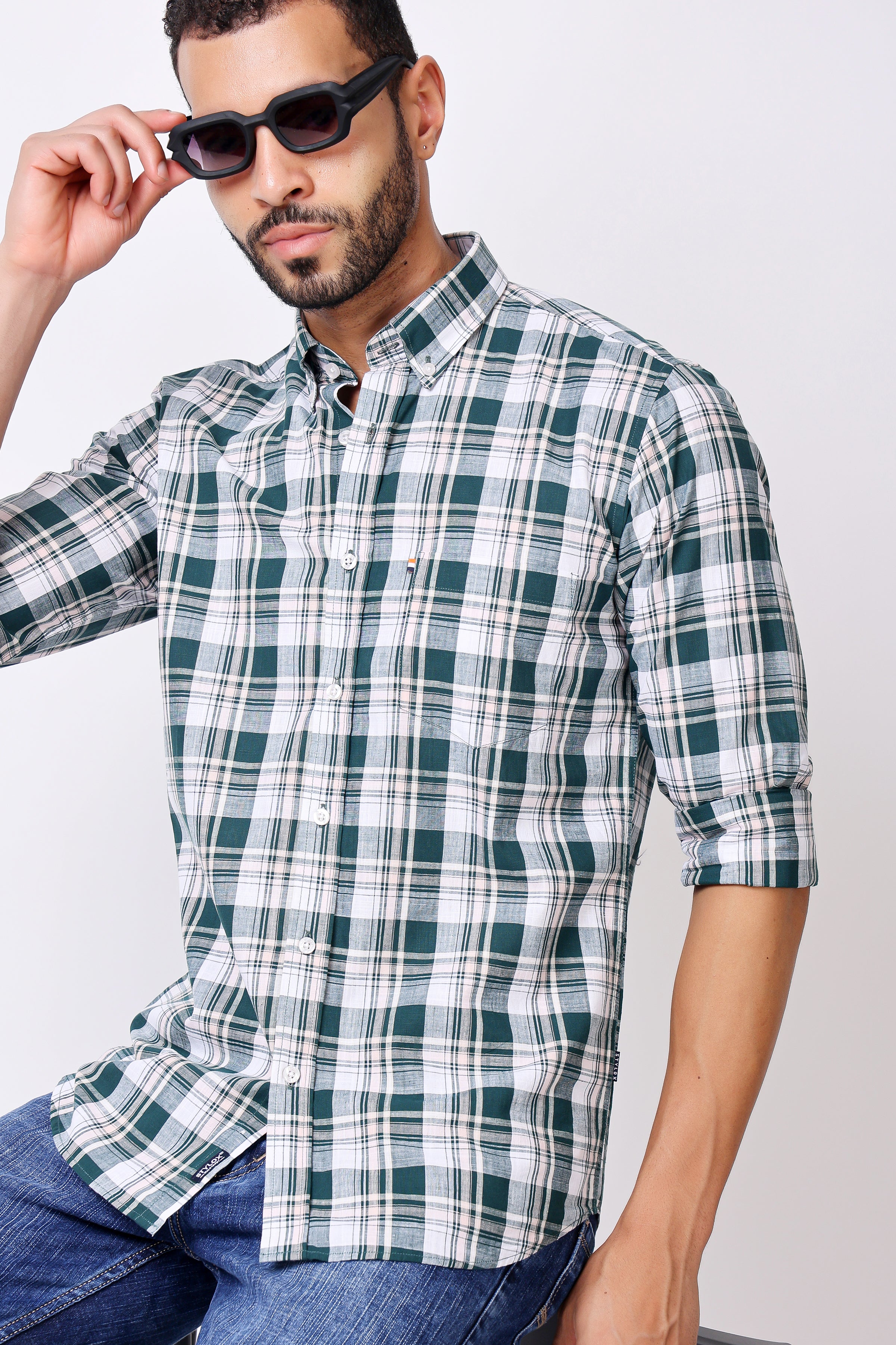 Stylox Full Sleeve Casual Check Shirt For Men - Stylox