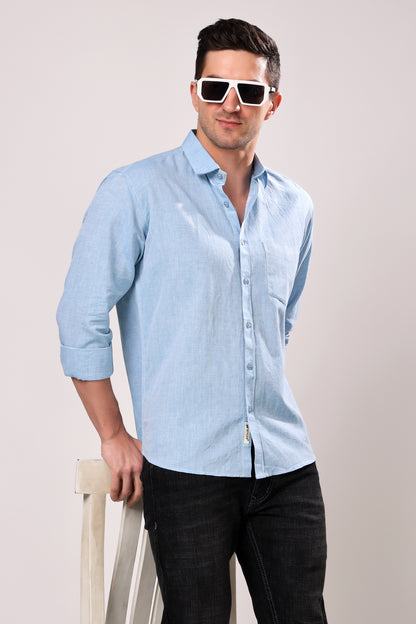 STYLOX SOLID SKY BLUE SHIRT