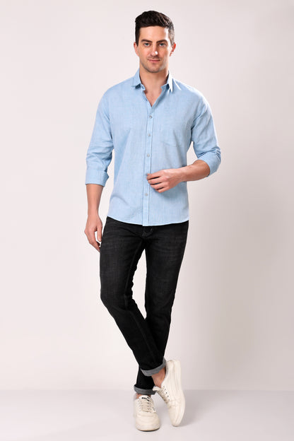 STYLOX SOLID SKY BLUE SHIRT