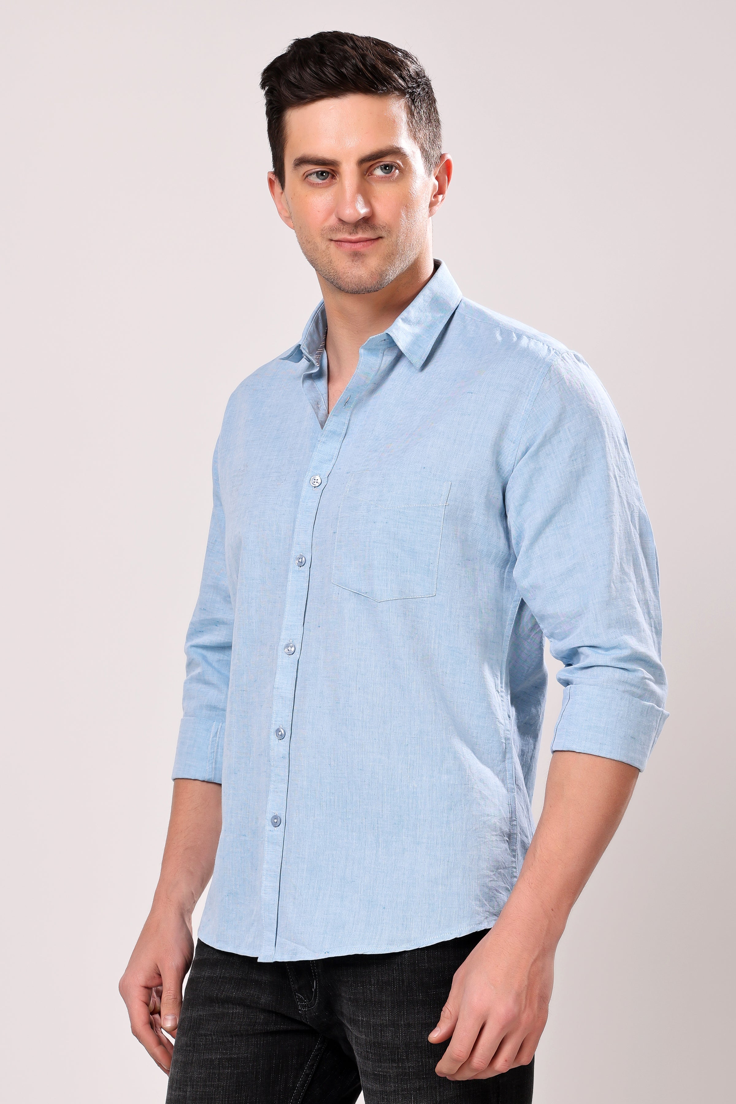STYLOX SOLID SKY BLUE SHIRT - Stylox