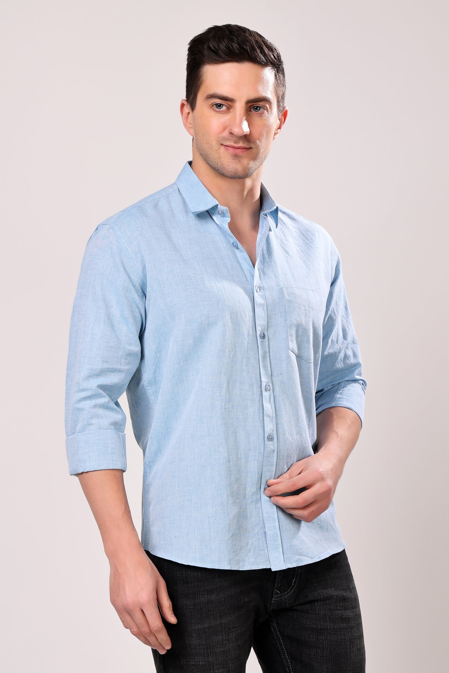 STYLOX SOLID SKY BLUE SHIRT