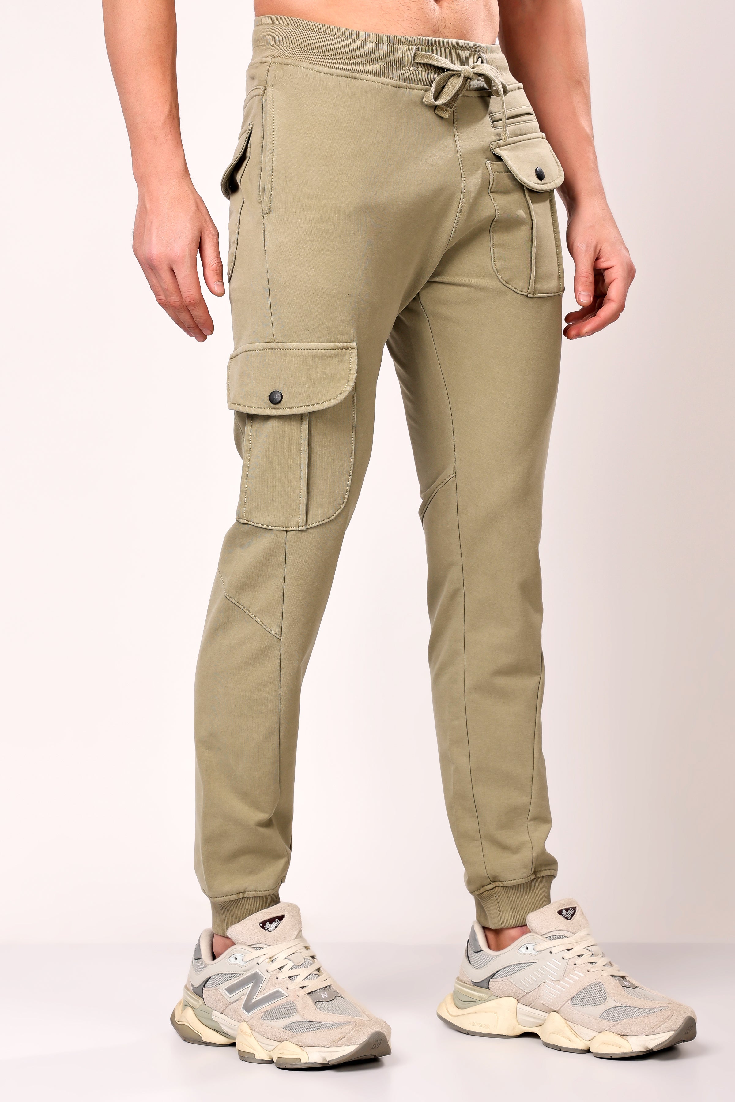 Stylox Men’s Slim Fit Stretchable Cotton Blend Joggers with Elastic Waist
