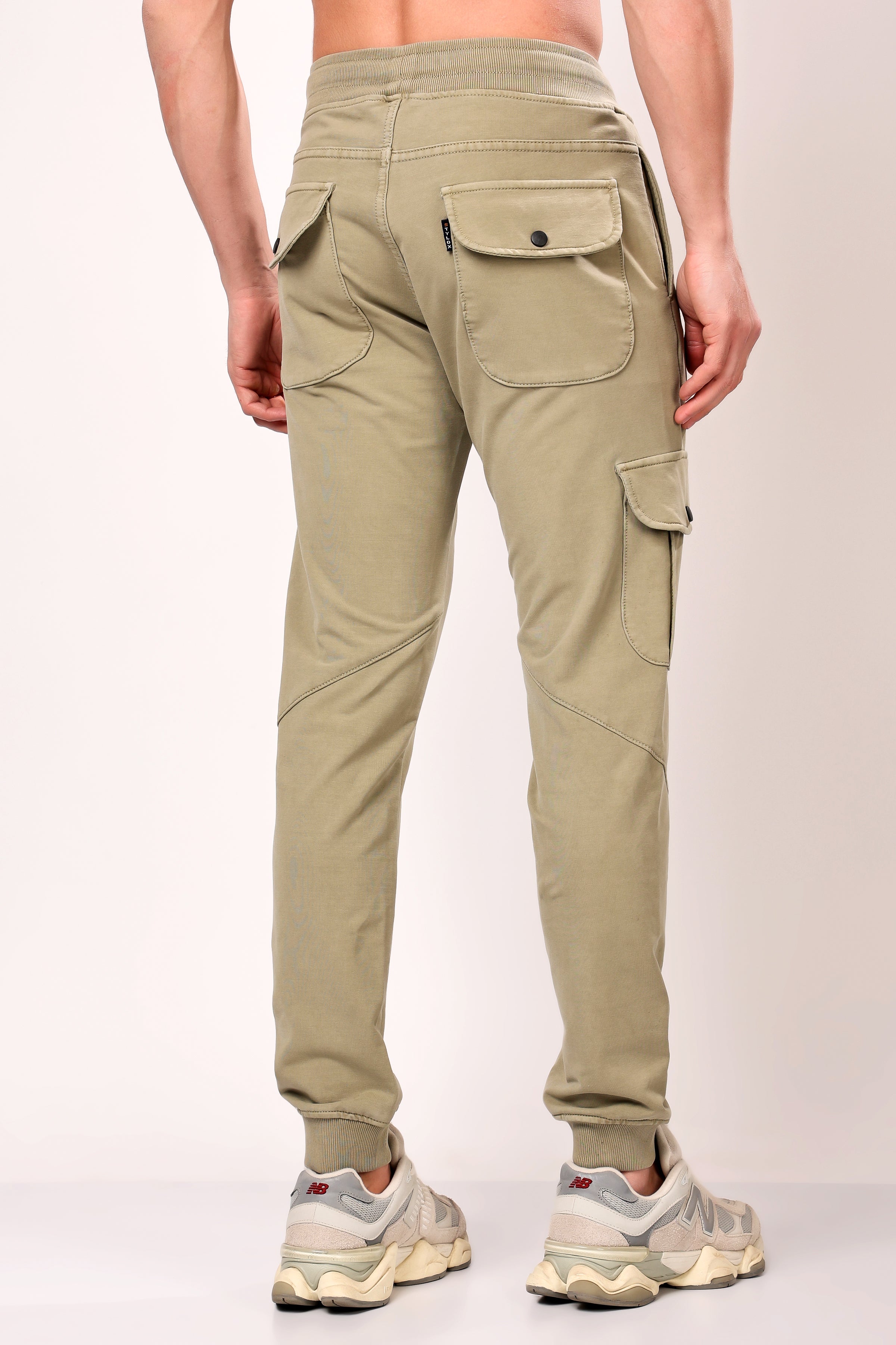 Stylox Men’s Slim Fit Stretchable Cotton Blend Joggers with Elastic Waist