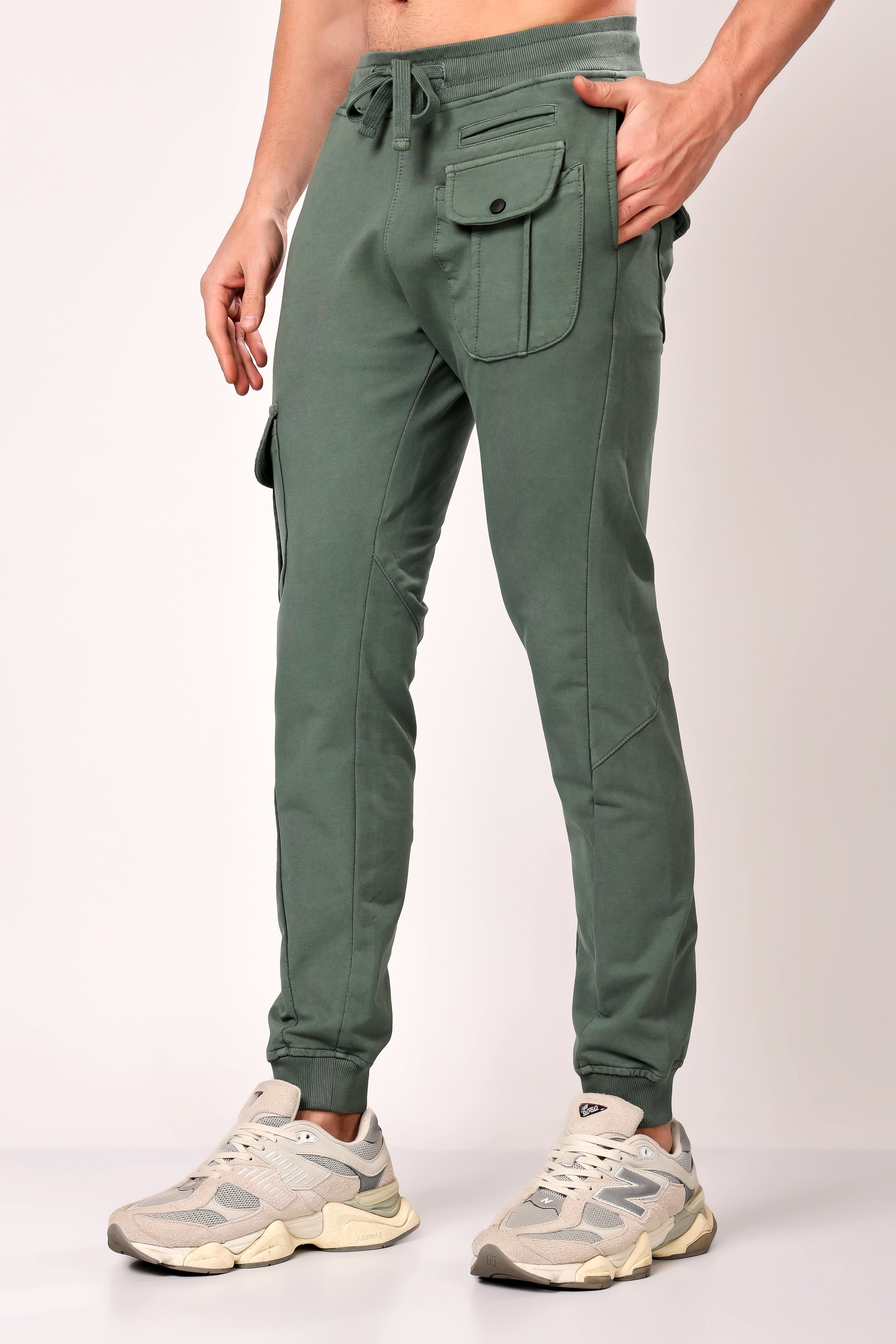 Stylox Men’s Slim Fit Stretchable Cotton Blend Joggers with Elastic Waist