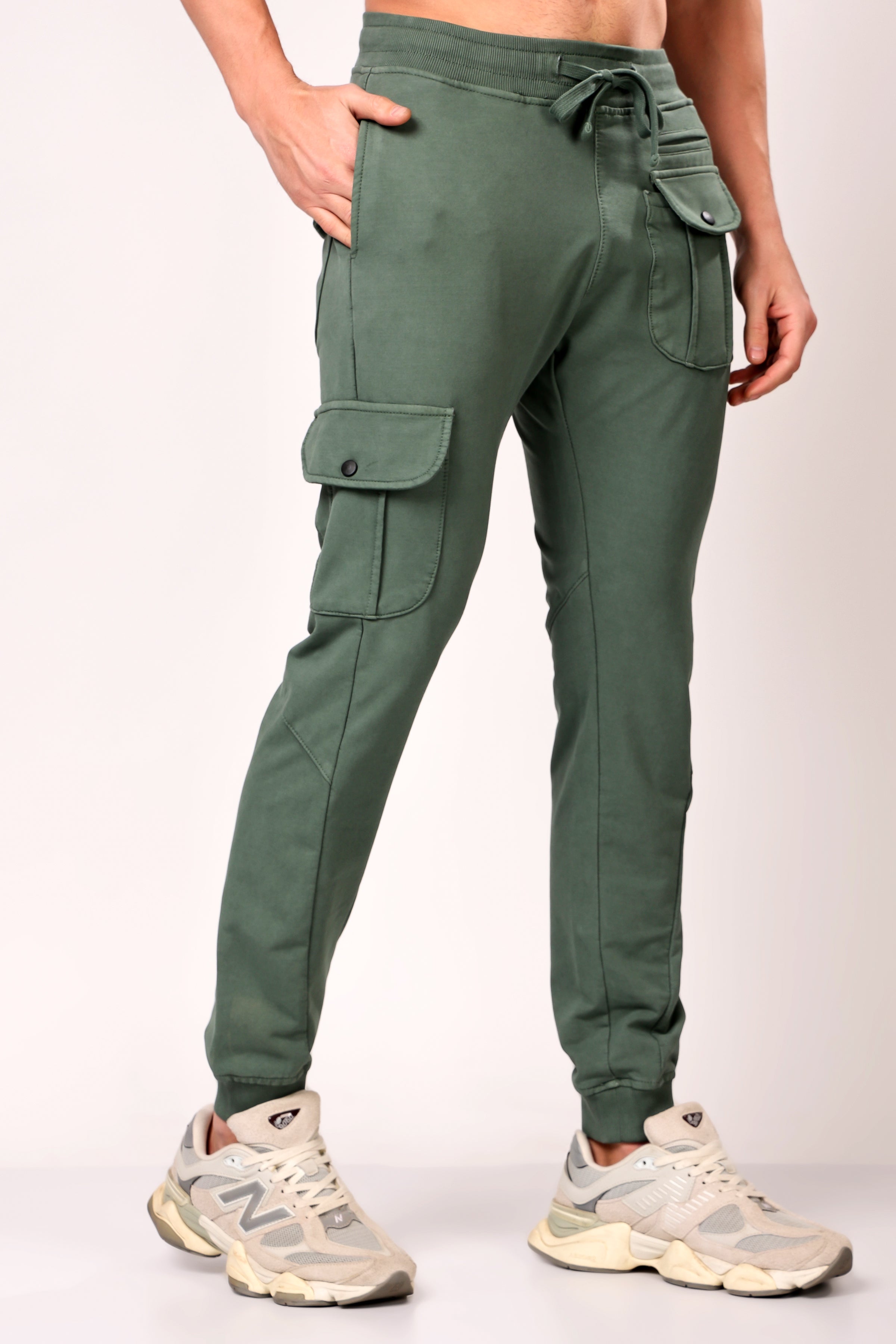 Stylox Men’s Slim Fit Stretchable Cotton Blend Joggers with Elastic Waist
