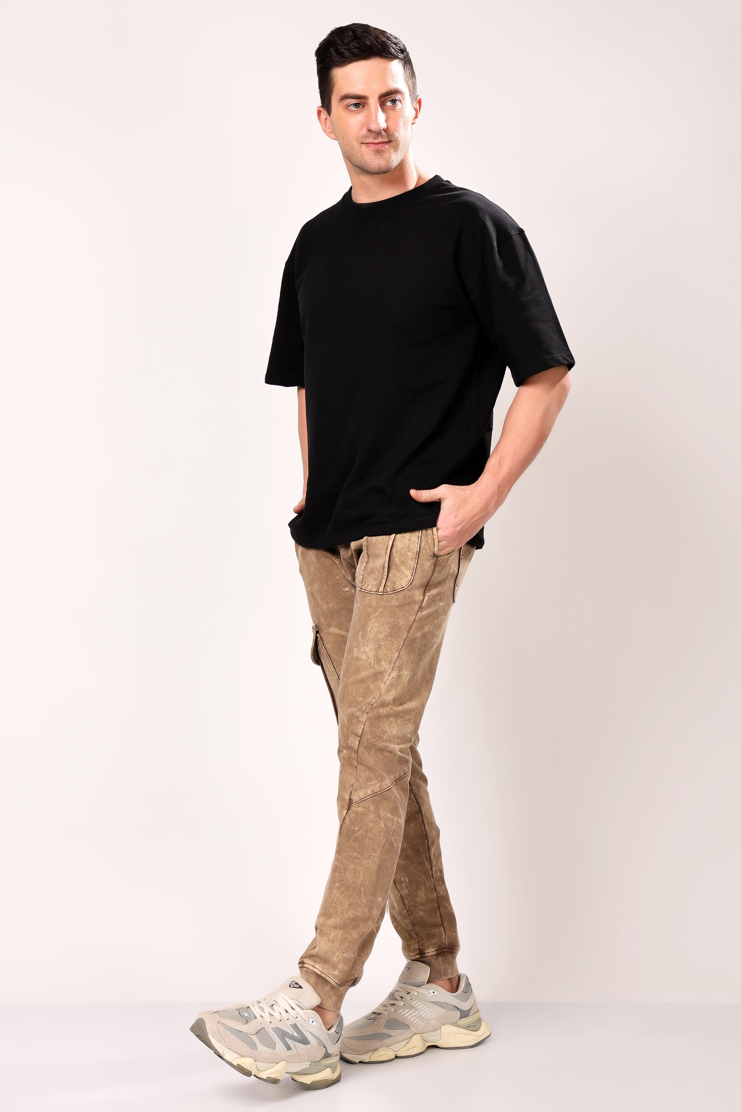 Stylox Men’s Slim Fit Joggers Stretchable Cotton Blend with Elastic Waist - Stylox